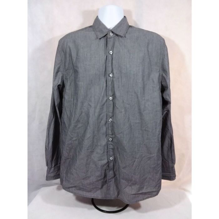 Michael Brandon Man's long Sleeve Black 100% Cotton T-Shirt Size L 