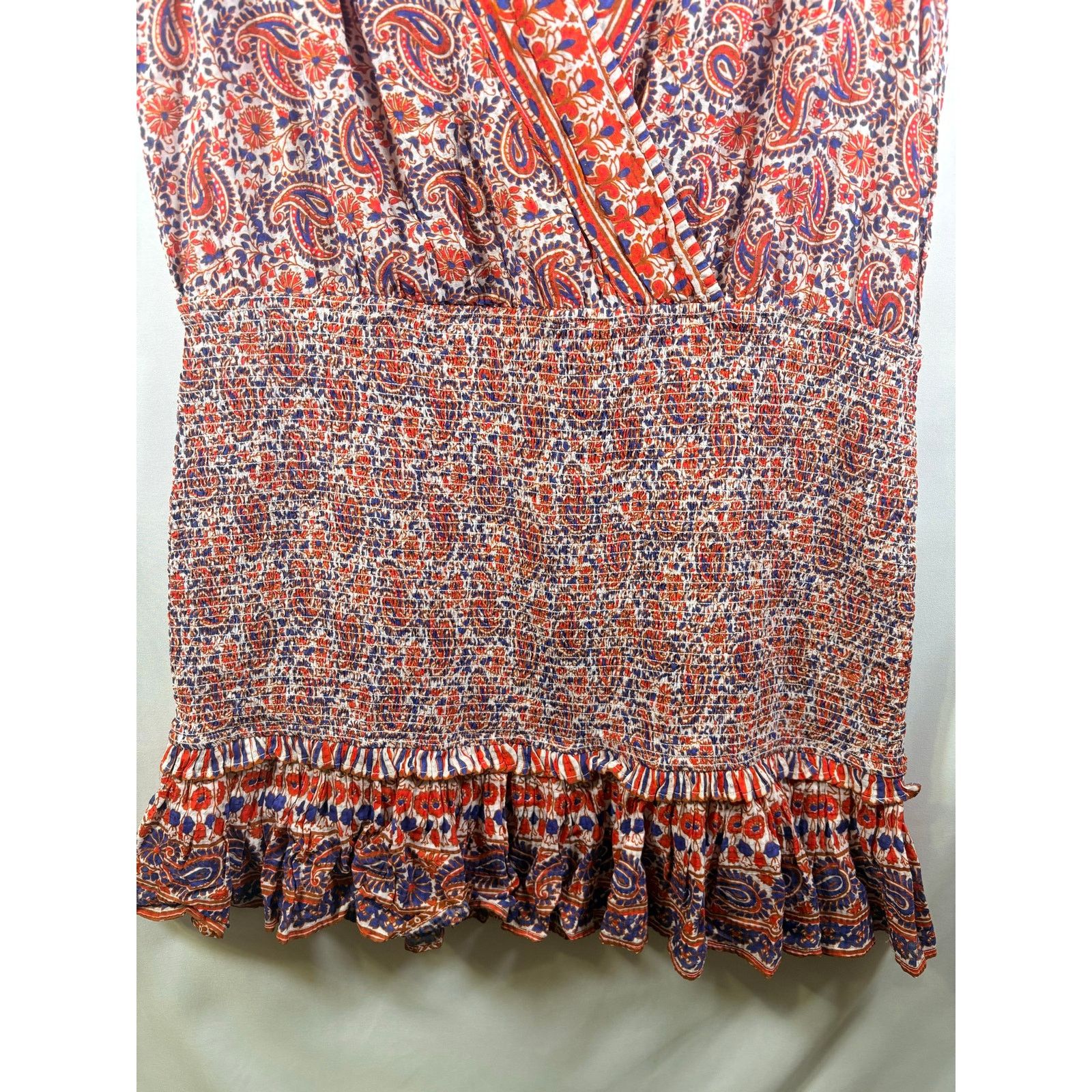 Veronica Beard Veronica Beard Dress XL Paisley Smocked Ruffle Hem Boho Size XL / US 12-14 / IT 48-50 - 5 Thumbnail