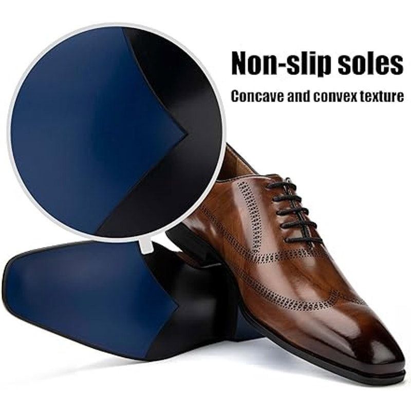 Other Jitai Men's 11 Brown Faux Leather Lace-Up Oxford Loafers Size US 11 / EU 44 - 3 Thumbnail