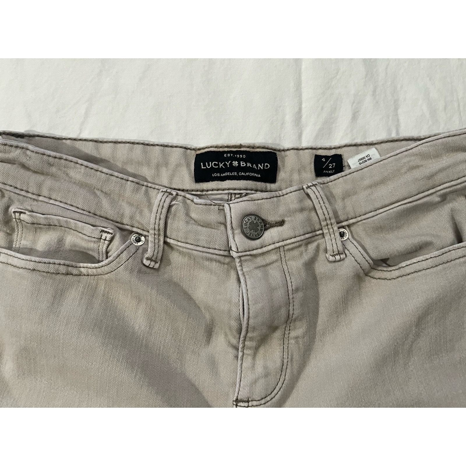 Lucky Brand Lucky Brand Distressed Ava Skinny Jeans Tan Mid Size 04 / 27 Size 27" / US 4 / IT 40 - 3 Thumbnail