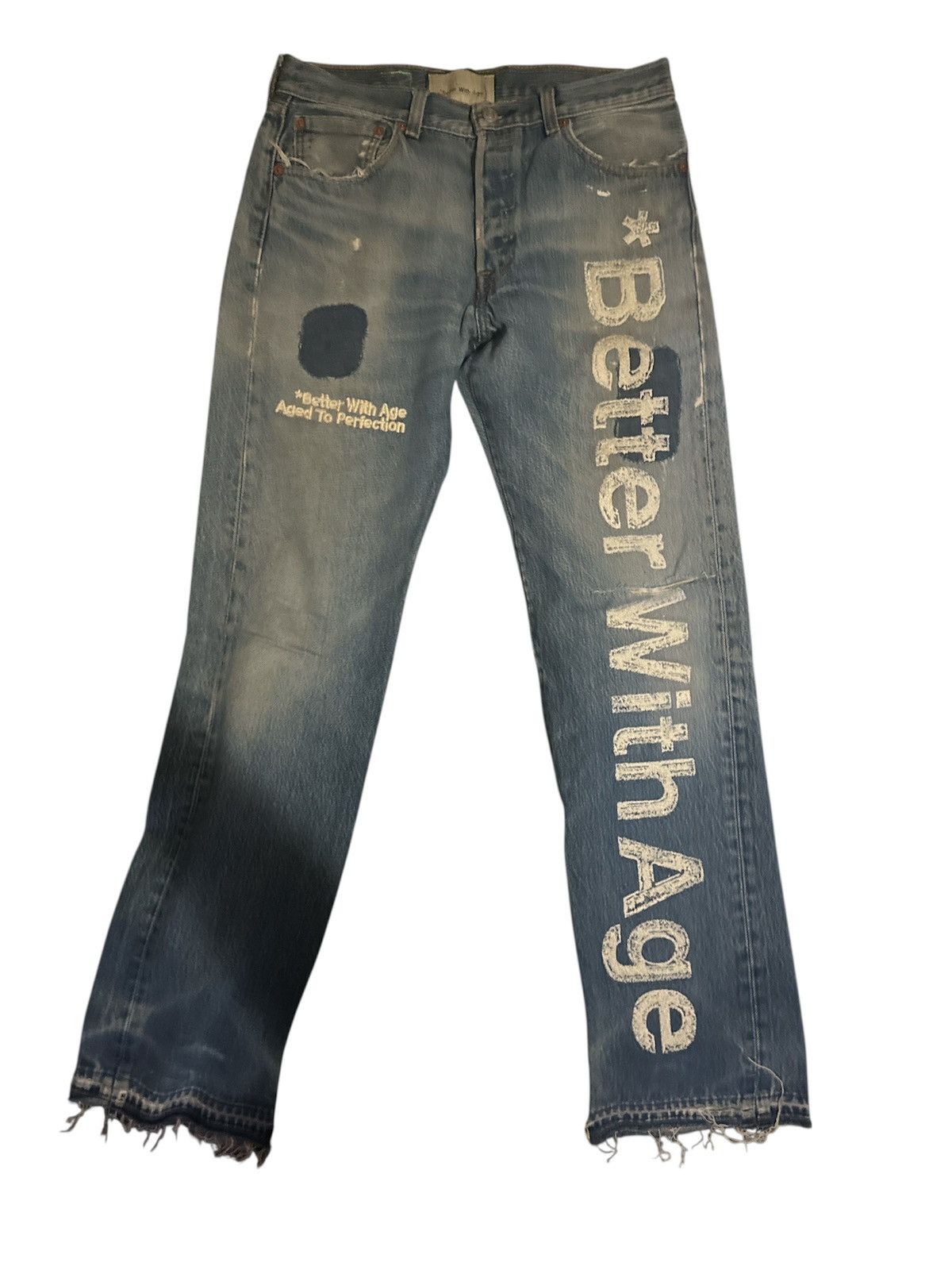 Better With Age LEVI'S LOGO EMBROIDERED BALLET DENIM JEANS