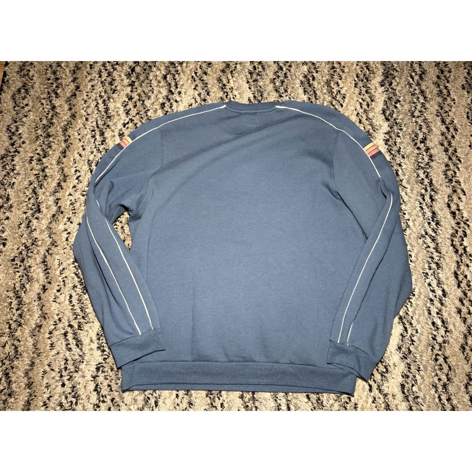 Marine Layer Marine Layer Sweatshirt Mens 2XL Blue Sunset Stripe Rainbow Colorblock Size US XXL / EU 58 / 5 - 4 Thumbnail