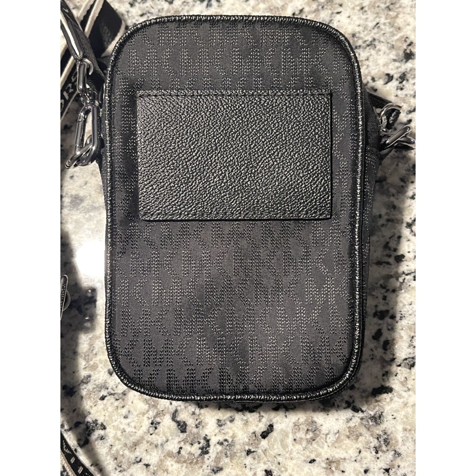 Michael Kors Michael Kors Kent Logo Jacquard Smartphone Crossbody Bag Black, Small, Women's Crossbody, Nylon, Logo, Elliot Model Size ONE SIZE - 4 Thumbnail