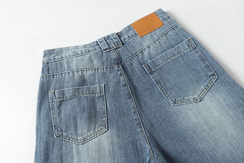 Vintage American retro patchwork curved jeans for men Size US 32 / EU 48 - 5 Thumbnail