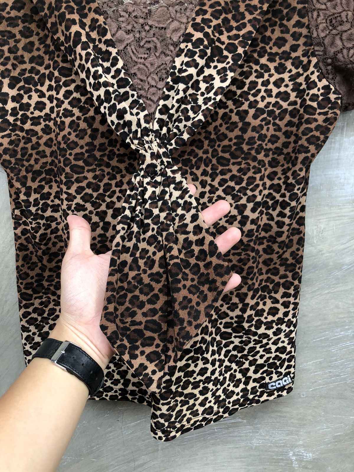 Japanese Brand Y2K Leopard Pattern Blouse Tops Women Size M / US 6-8 / IT 42-44 - 4 Thumbnail