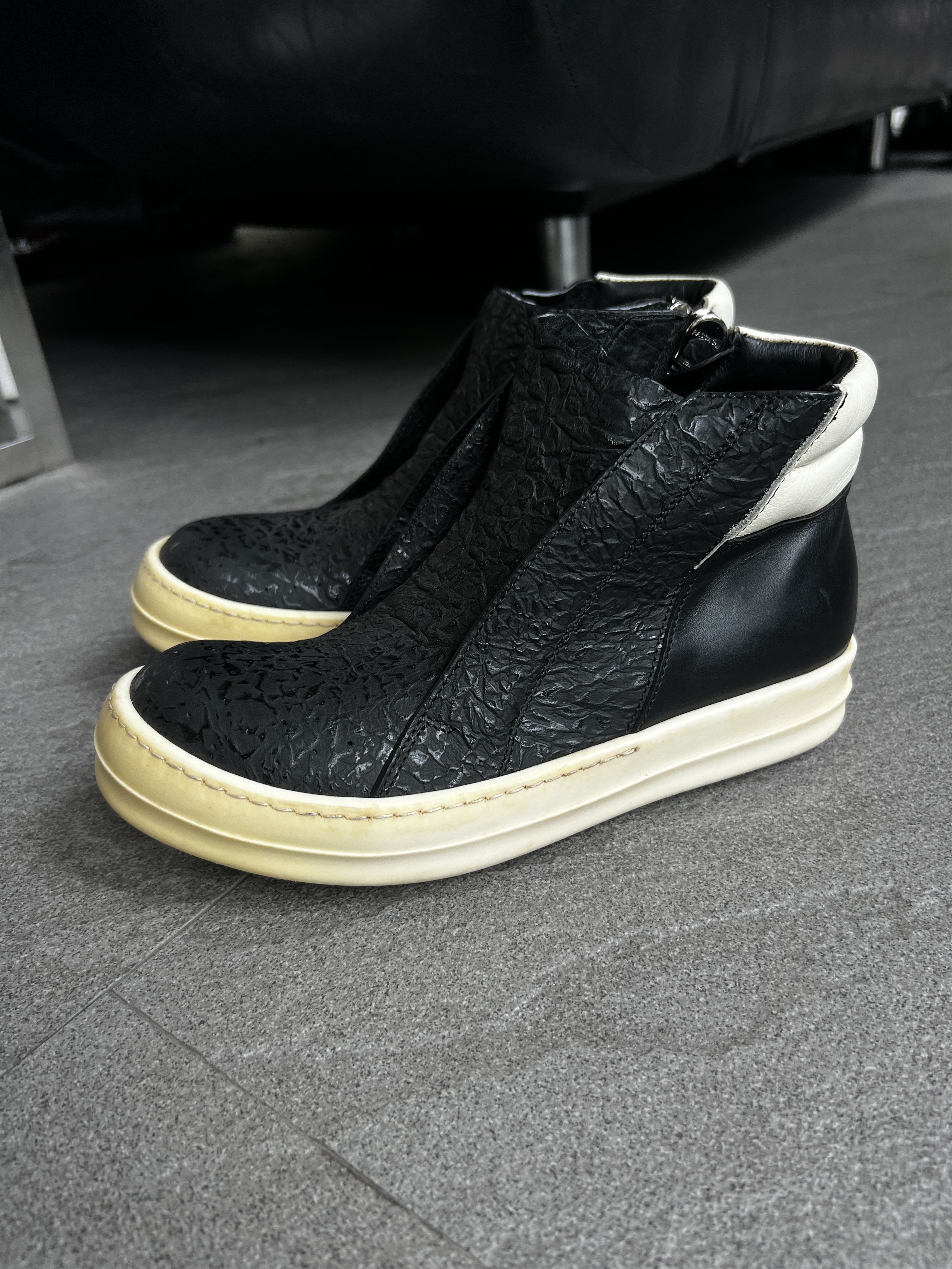 Rick Owens Rick Owens Leather Slip On Sneakers Black Milk EU40 Size US 7 / EU 40 - 4 Thumbnail