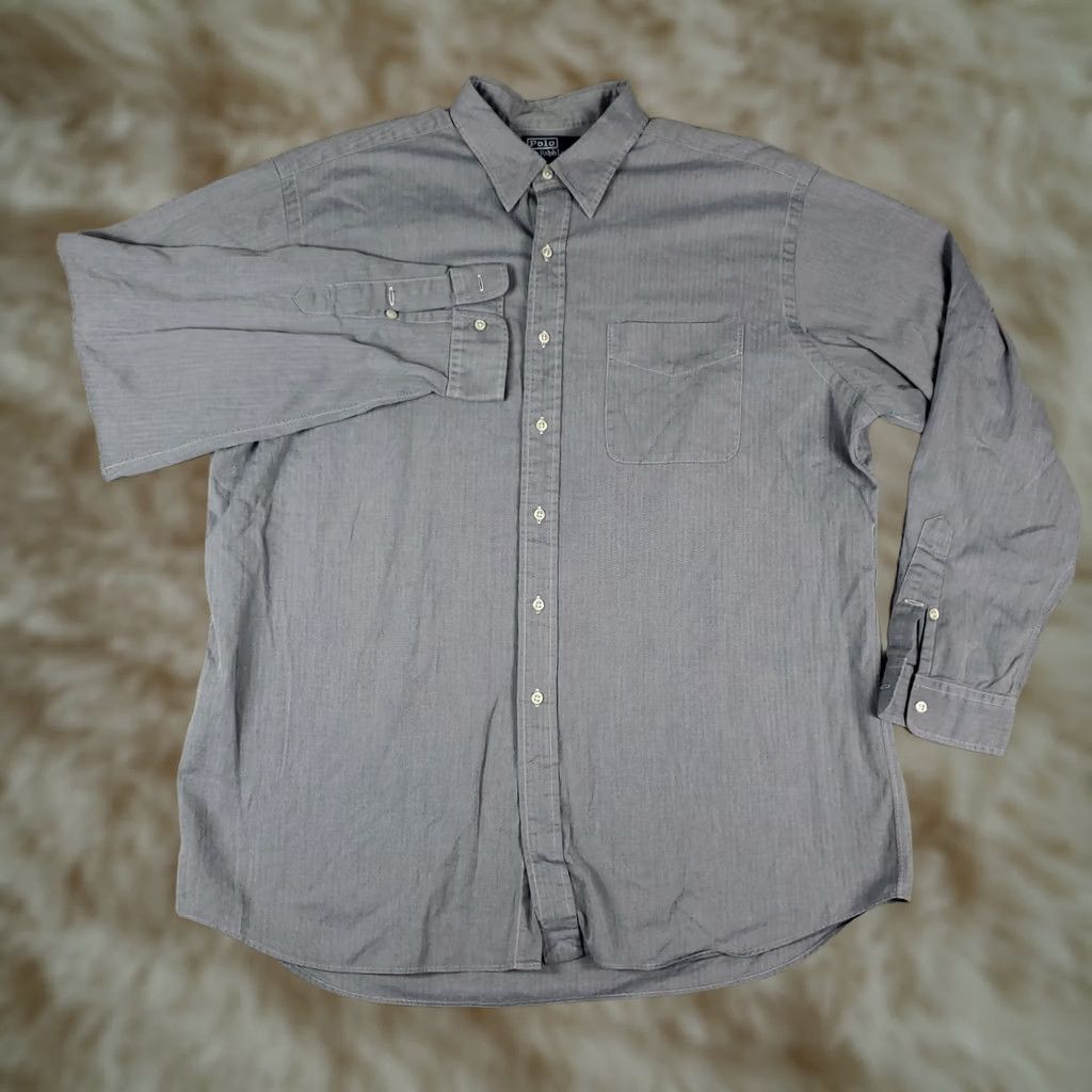 Ralph Lauren Ralph Lauren Shirt Mens XL Blue Pocket Button-Up Long Sleeve Casual Business Formal Vintage: No Size US XL / EU 56 / 4 - 1 Thumbnail