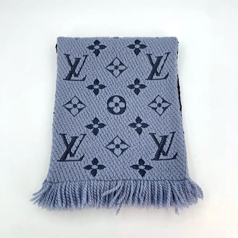 Louis Vuitton louis vuitton light blue wool logo scarf-dmc Size ONE SIZE - 1 Thumbnail