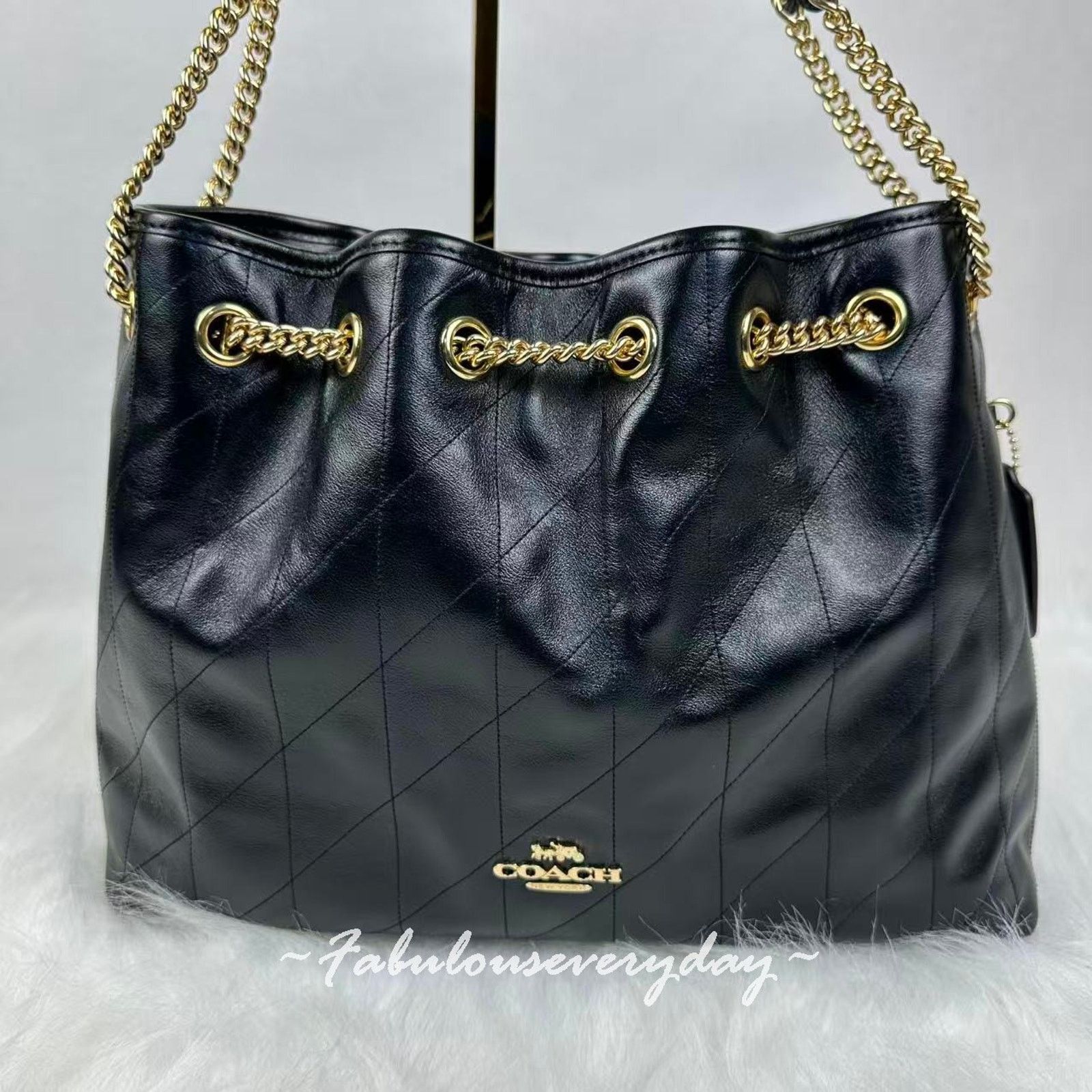 Coach Coach Evelyn Shoulder Bag With Quilting Leather/Gold/Black Size ONE SIZE - 2 Thumbnail