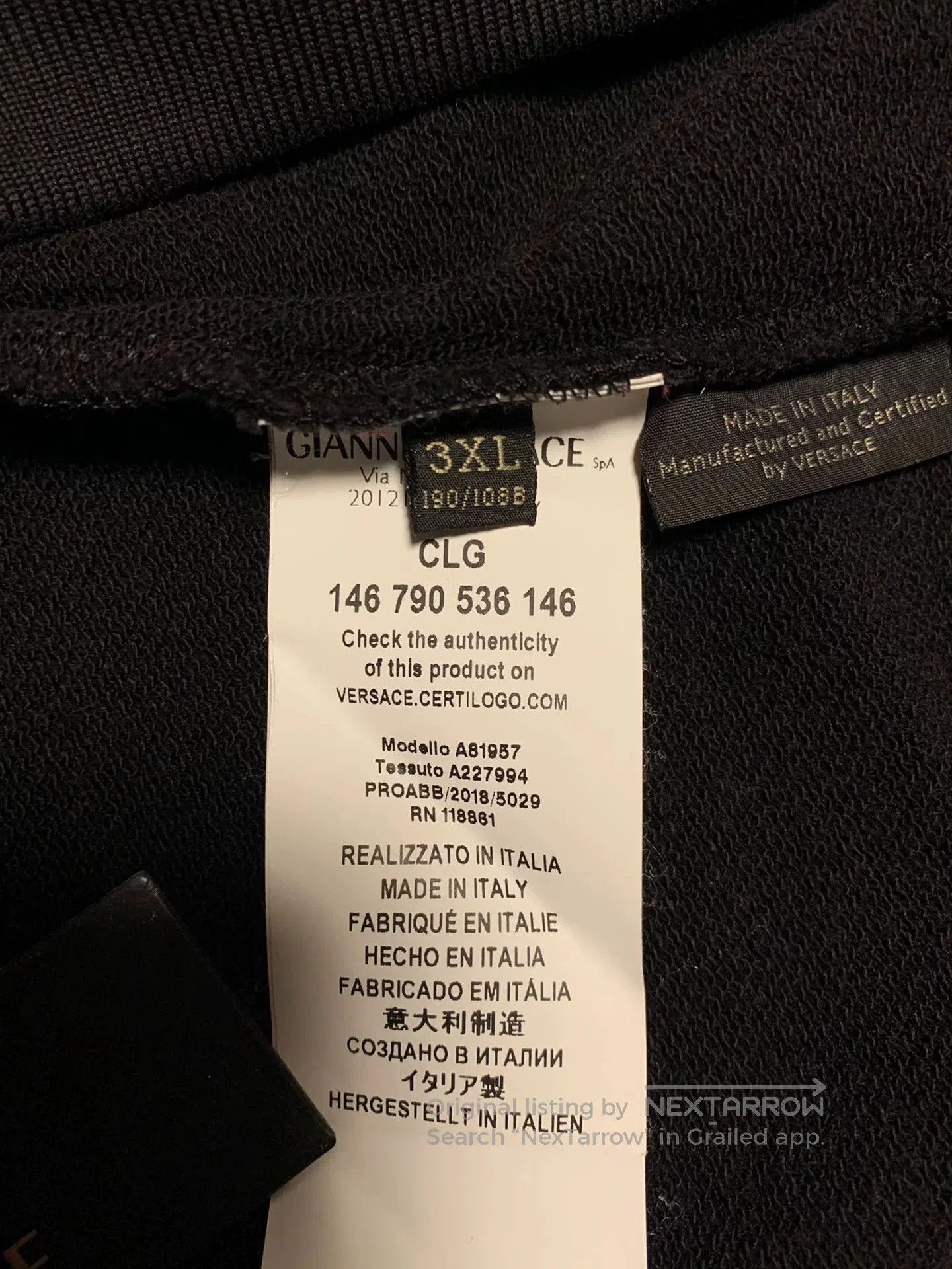 Versace Versace Men's Embroidered Logo Sweatshirt. Size US XXL / EU 58 / 5 - 6 Thumbnail