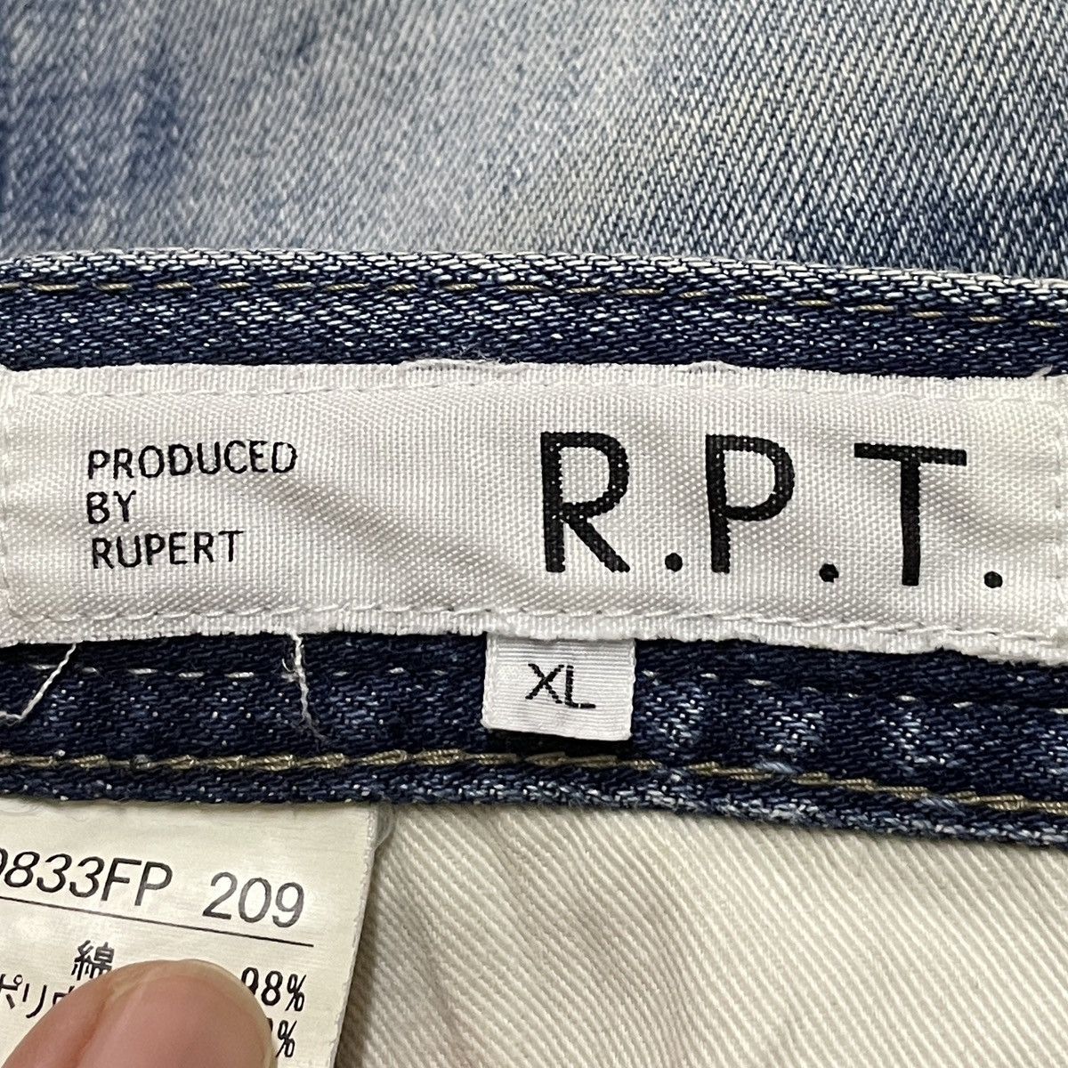 14th Addiction × Japanese Brand × Le Grande Bleu (L.G.B.) Rare Design Vintage Japanese Brand RPT Patchwork Jeans 1990s Size US 34 / EU 50 - 11 Thumbnail