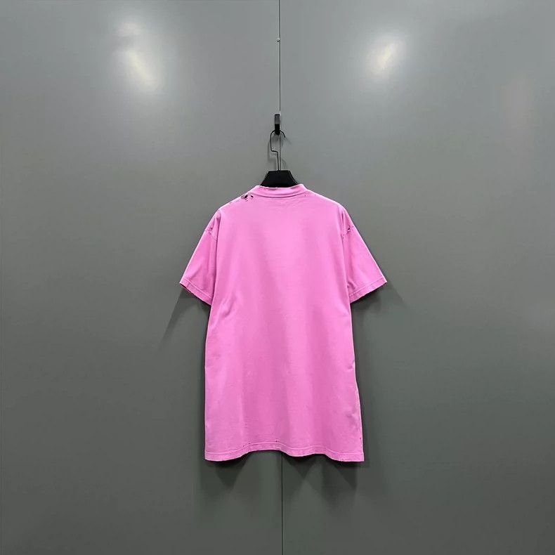 Balenciaga Balenciaga Pink Oversized Logo Short Sleeve Size US S / EU 44-46 / 1 - 2 Thumbnail