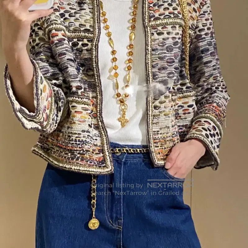 Chanel Chanel Multi-Color Cotton Women's Jacket . Size XS / US 0-2 / IT 36-38 - 2 Thumbnail