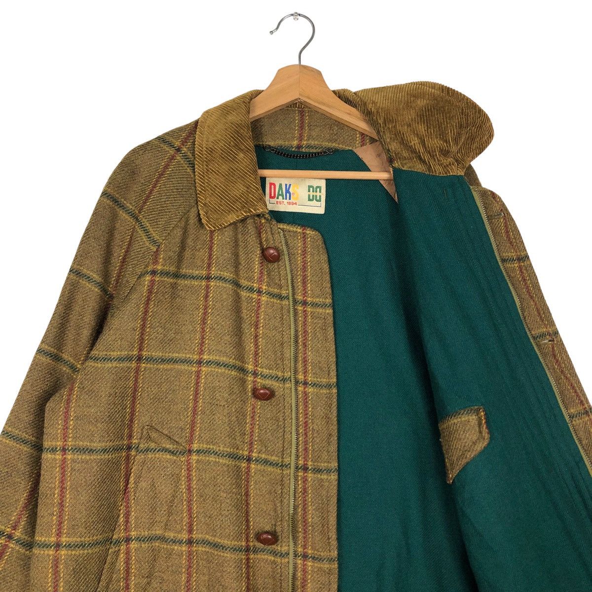 DAKS 🔥Vintage Wool Jacket Daks Fly Herringbone Tartan Design Size US M / EU 48-50 / 2 - 12 Thumbnail