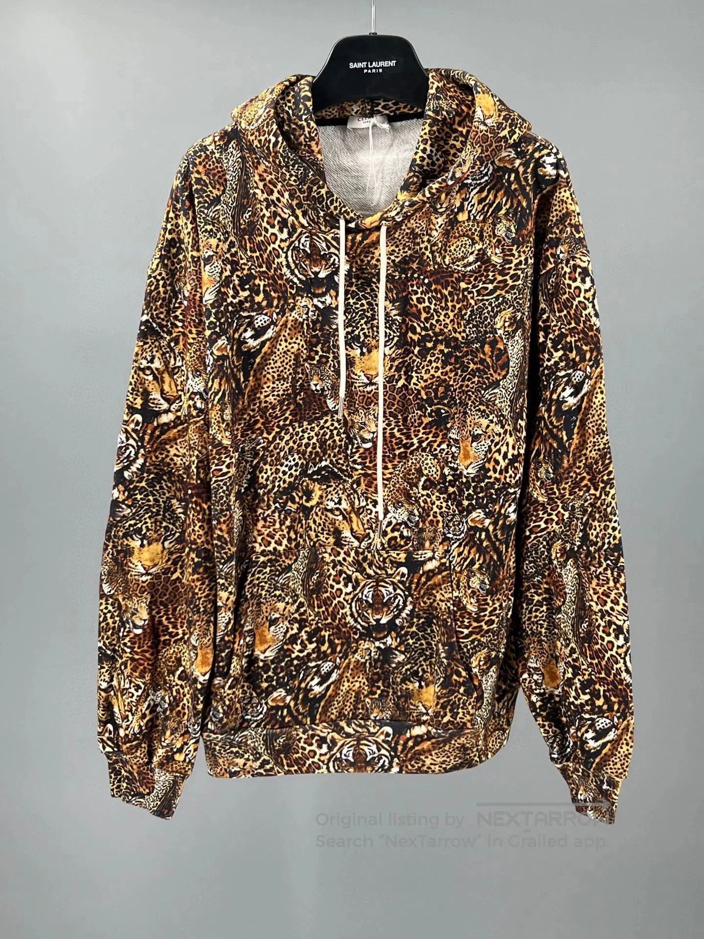 celine men's hooded animal print sweatshirt.