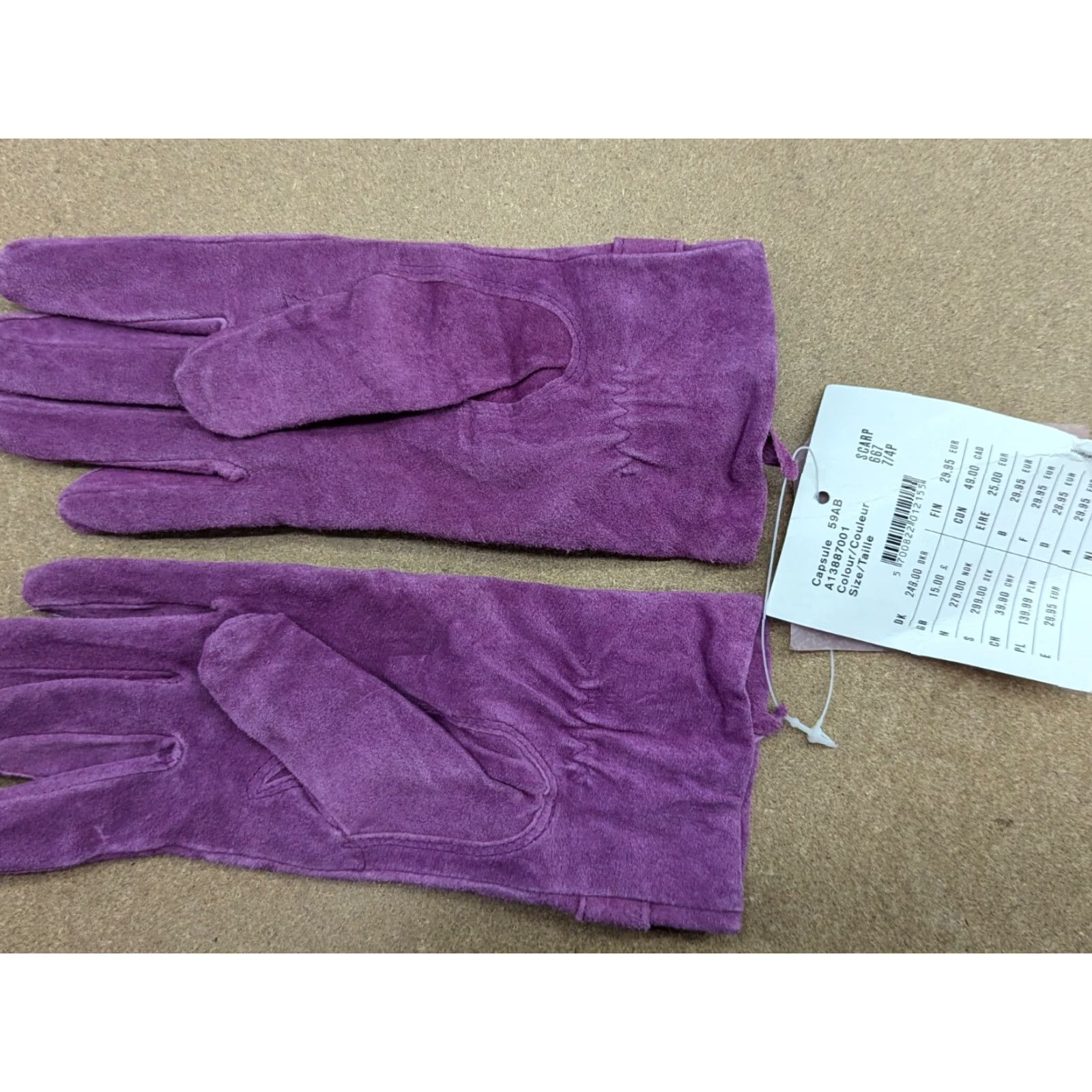 Vintage Genuine Leather Womens Gloves Size 7 Purple Winter Wool Blend Lining Glove Womens Mens? Size ONE SIZE - 6 Thumbnail