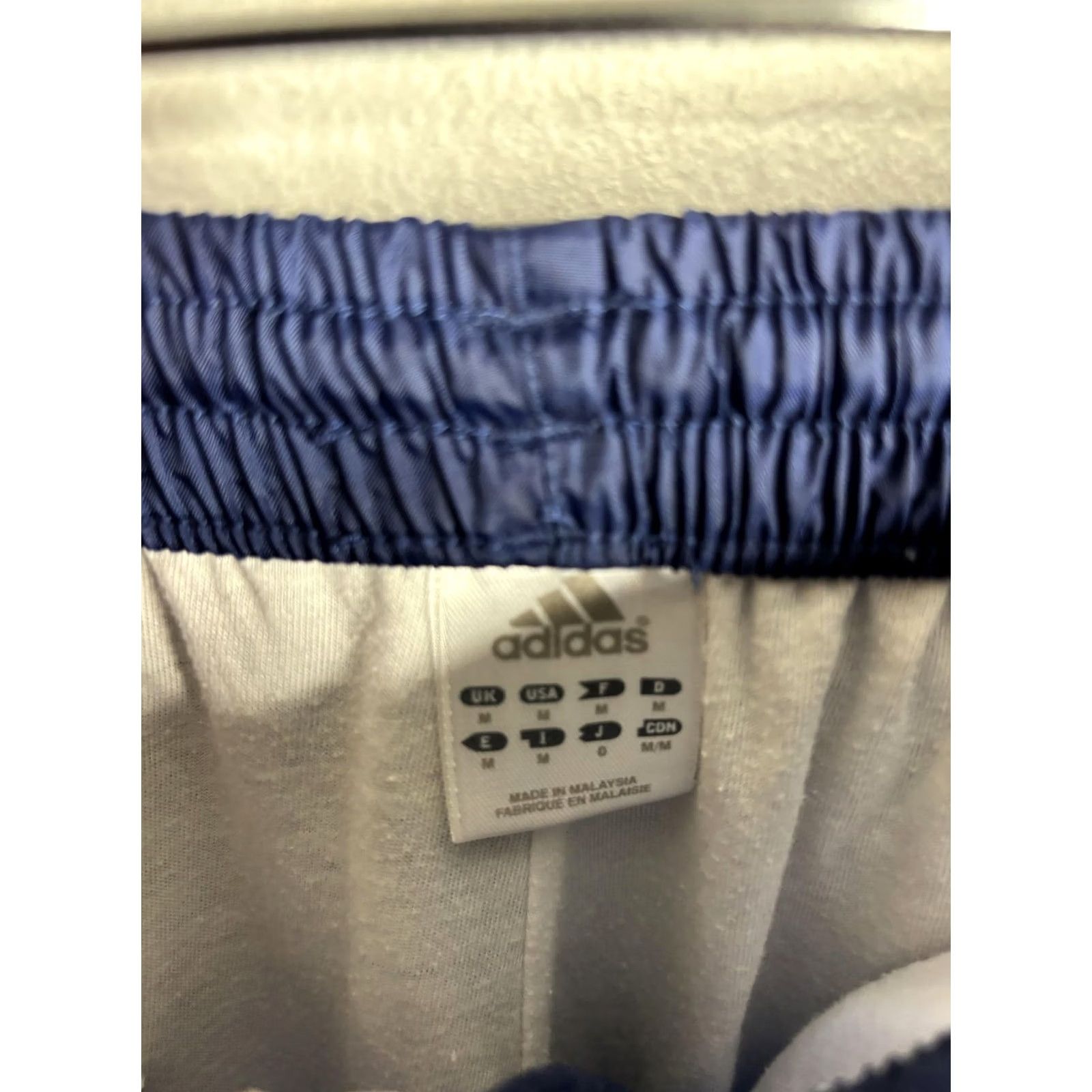 Adidas Adidas Track Pants Mens M Navy Blue 3-Stripes Lightweight Cotton Lined Size US 31 - 3 Thumbnail