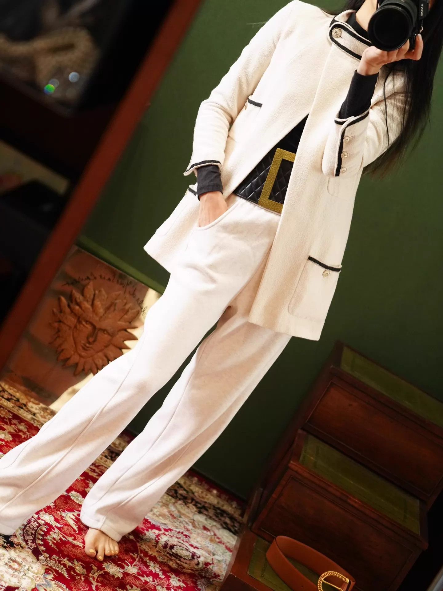 Chanel CHANEL 2014 SG Tweed Trench Coat Black White FR34 XS-S Size XS / US 0-2 / IT 36-38 - 8 Thumbnail