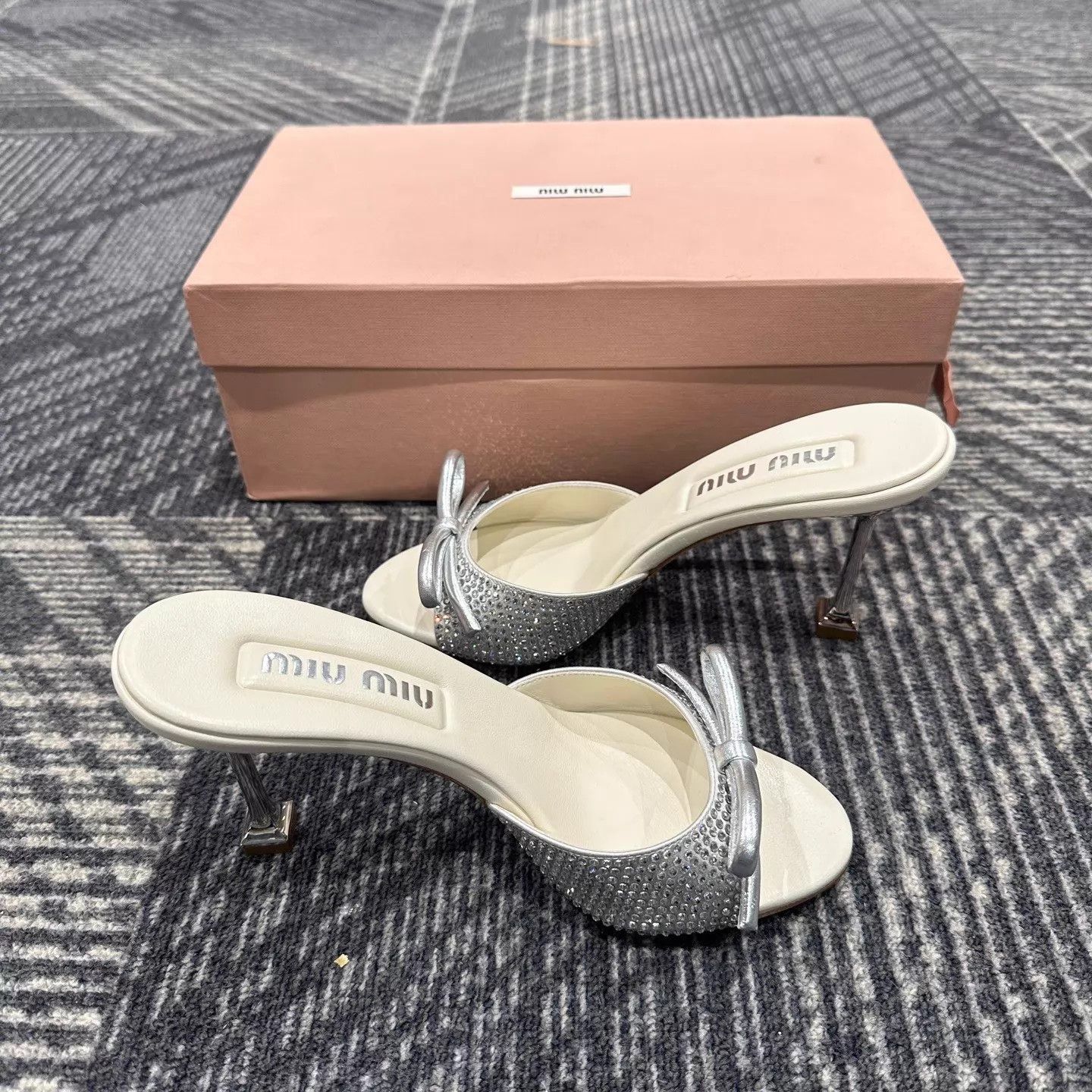 Miu Miu Miu Miu silk stiletto slides 37.5 EU BNIB Size US 7 / IT 37 - 5 Thumbnail
