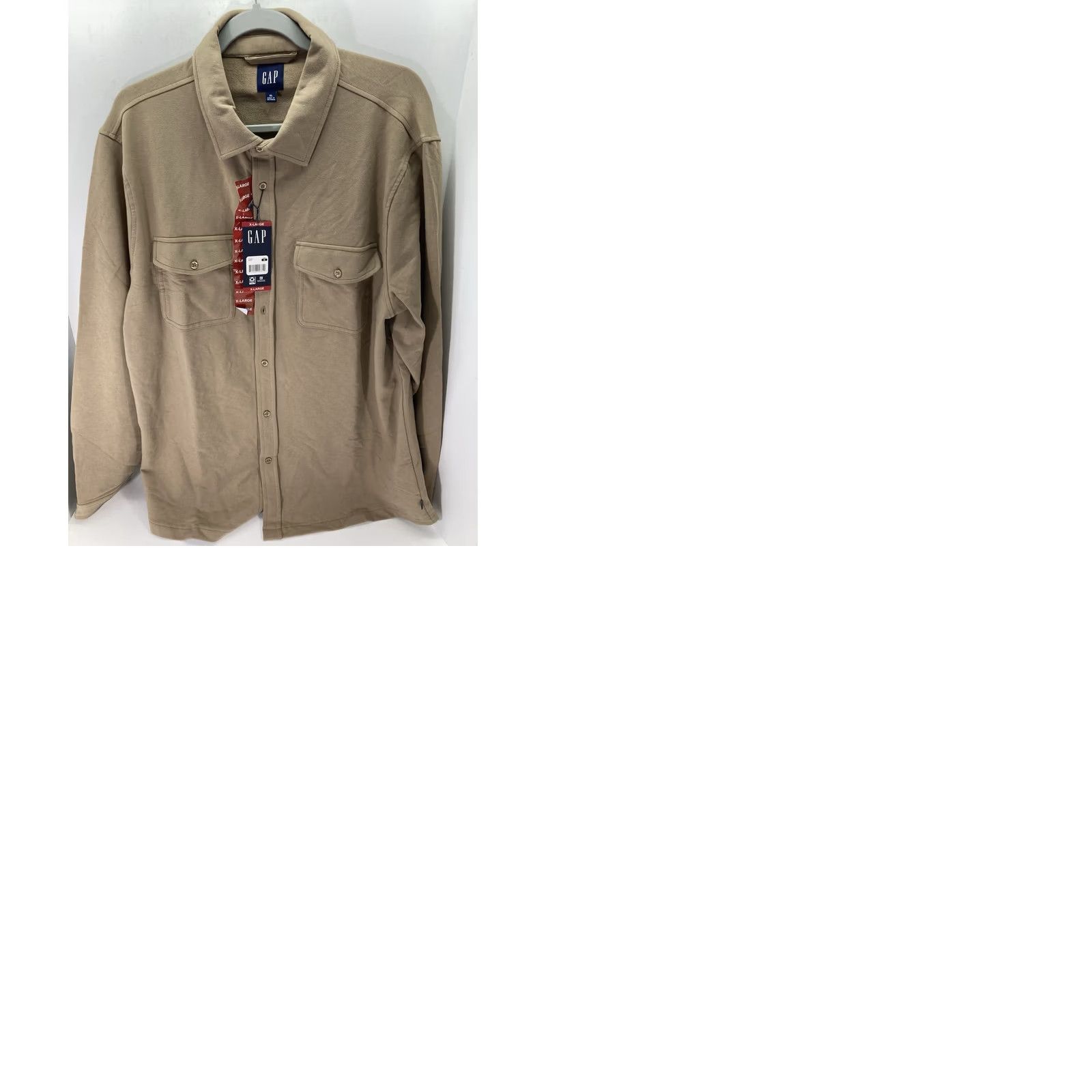 Gap Gap Shirt Men XL Brown Knit Button-Front Long Sleeve Cotton Blend Stretch NWT Regular, Button-Up, Collared, Vietnam, Gap Size US XL / EU 56 / 4 - 9 Thumbnail