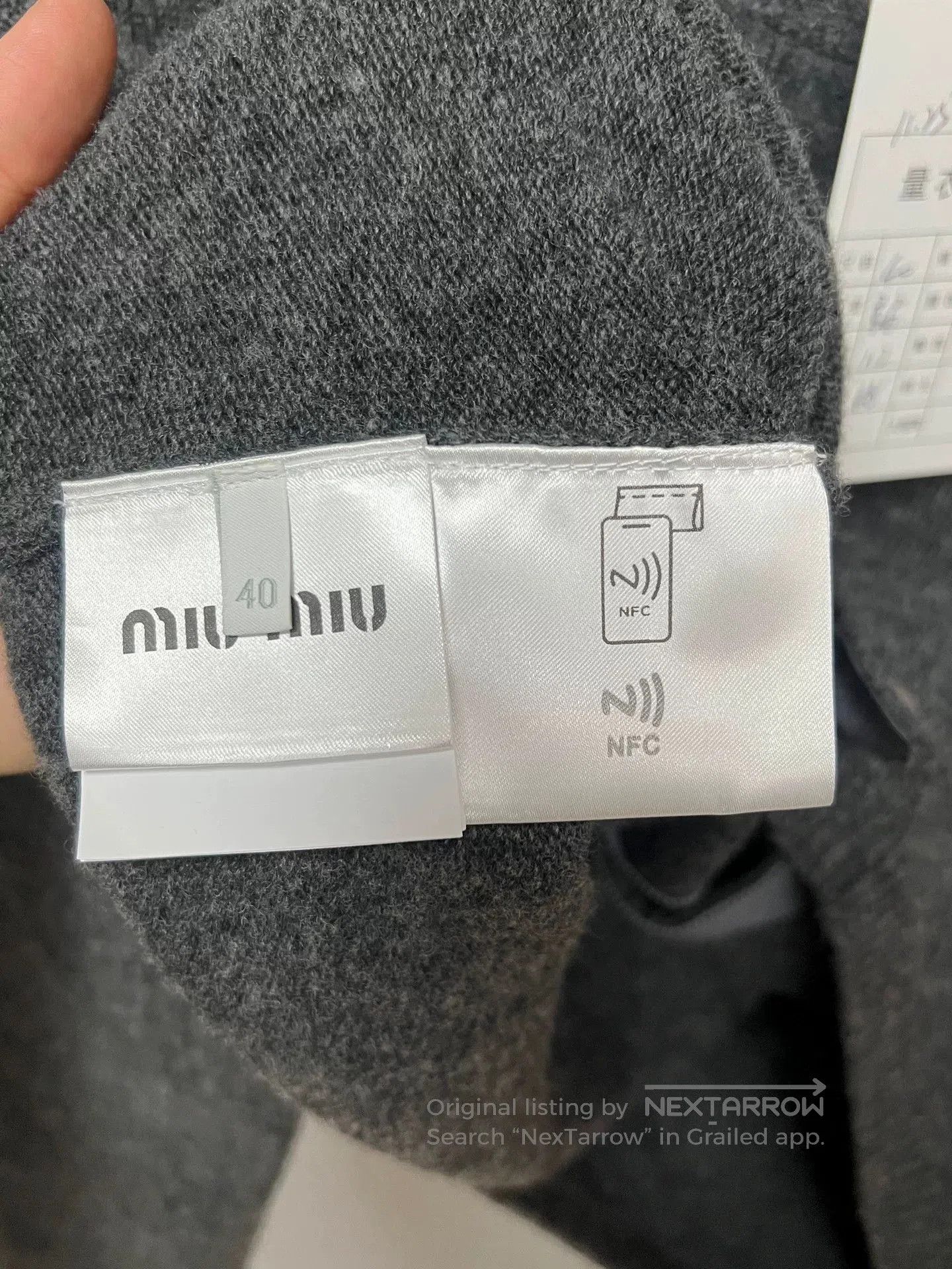 Miu Miu gray slogan cardigan from Miu Miu. Size M / US 6-8 / IT 42-44 - 4 Thumbnail