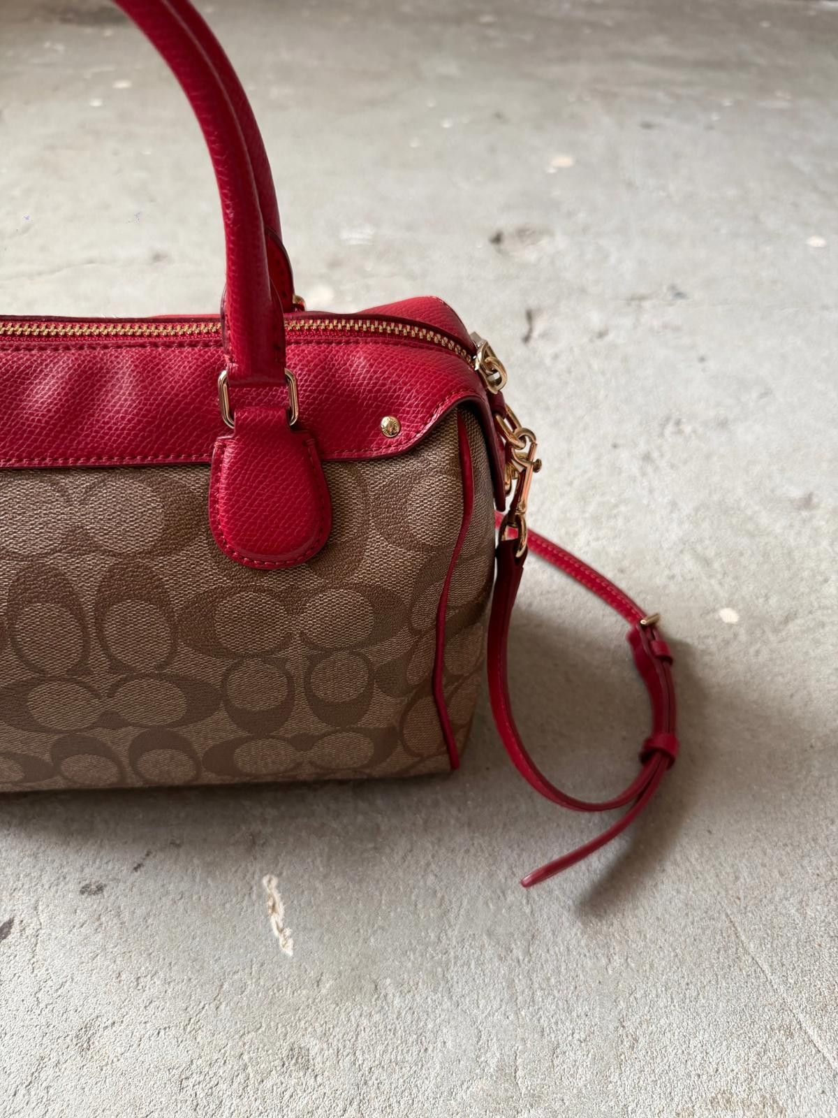 Coach Coach 2Way Bennett Boston Bag Beige/Red Size ONE SIZE - 9 Thumbnail