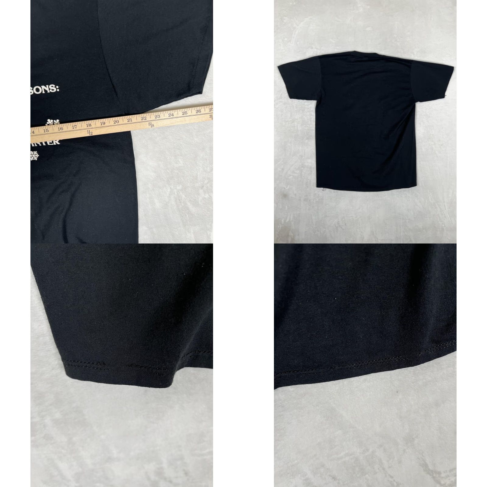 Jerzees VINTAGE Alaska Four Seasons T-Shirt Mens XL Black Short Sleeve Graphic Print Humor Winter Size US XL / EU 56 / 4 - 8 Thumbnail