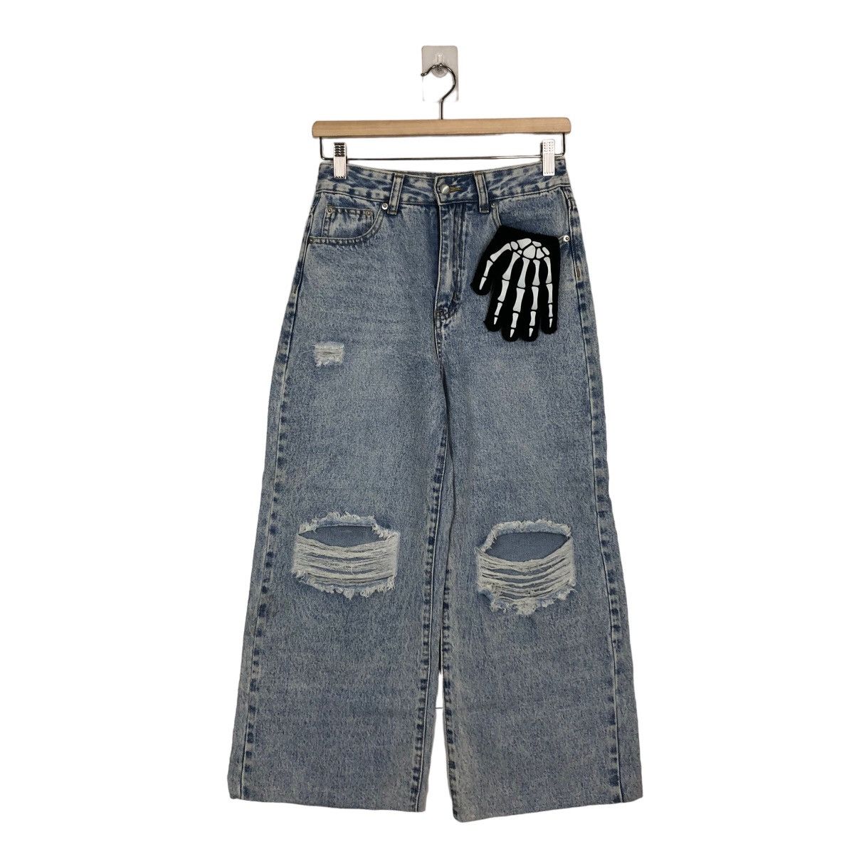 Japanese Brand 🔥VINTAGE CROPPED DENIM JEANS DISTRESSED JAPAN RICK OWENS Size US 26 / EU 42 - 1 Thumbnail