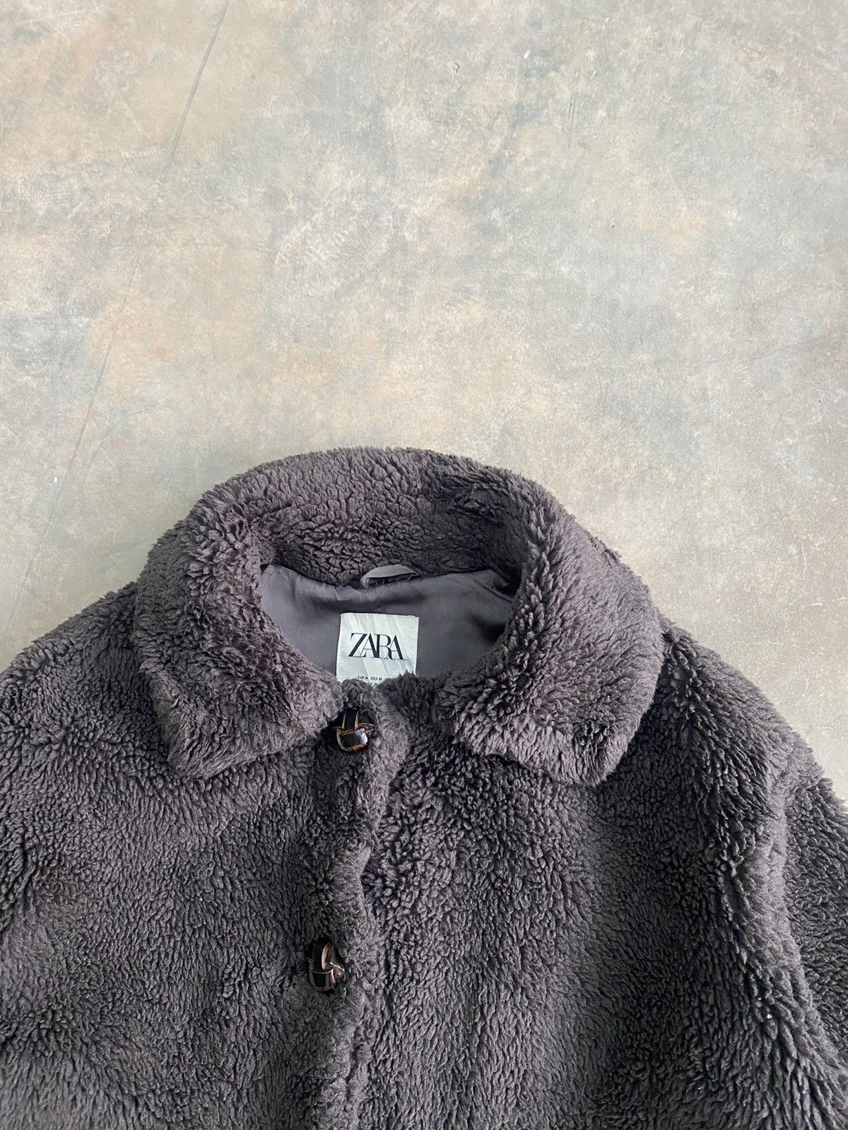 Designer × Zara ZARA FLEECE CROP JACKET BOXY HAIRY FLUFFY MOHAIR Size M / US 6-8 / IT 42-44 - 4 Thumbnail