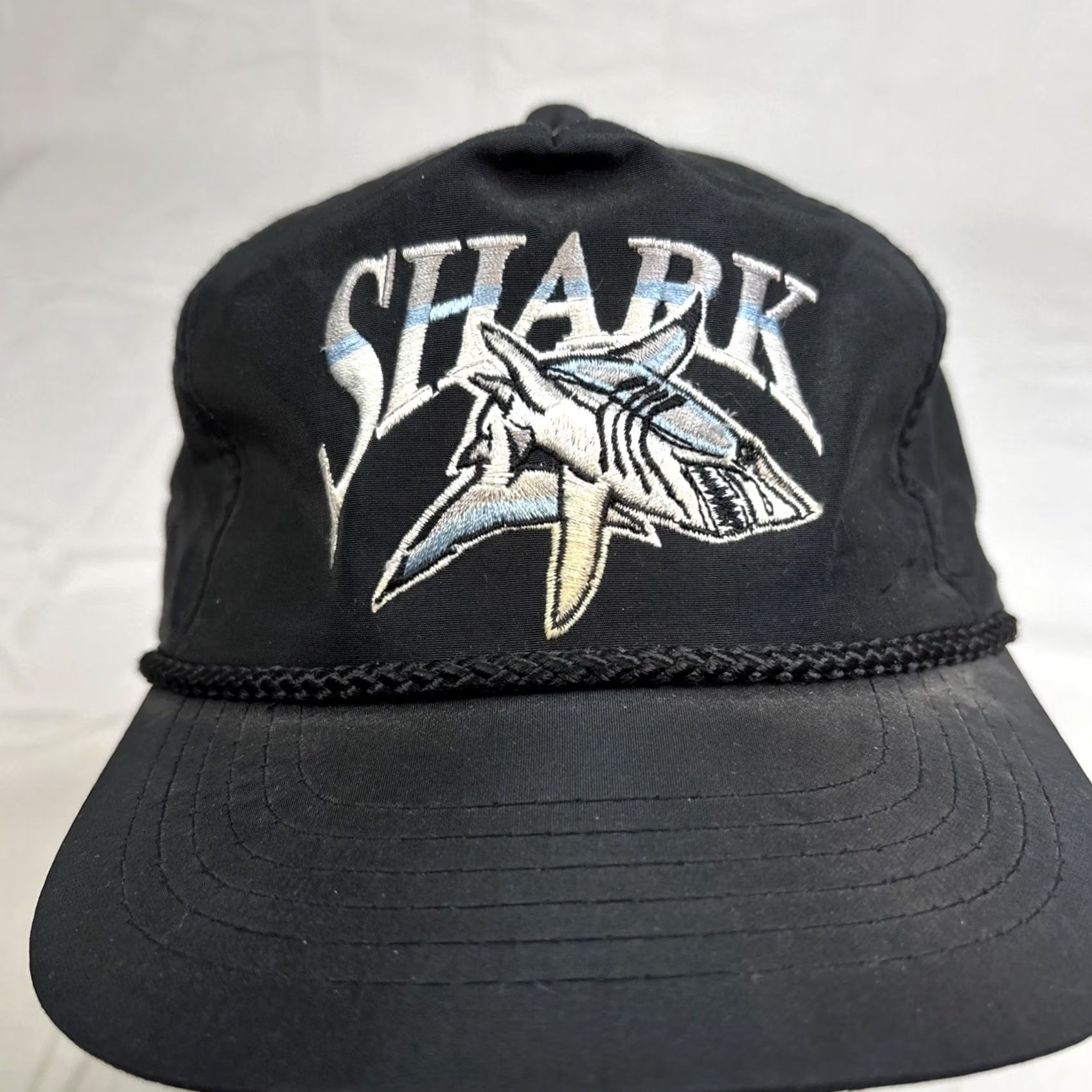CO VINTAGE Shark Hat YoungAn Hat Co Black SnapBack Embroidered Size ONE SIZE - 3 Thumbnail