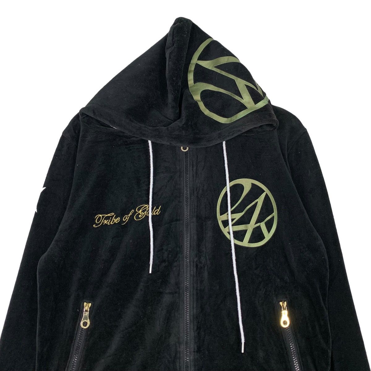Japanese Brand 24 KARATS Tribe of Gold Velvet Zipper Hoodies #0802-C36 Size US M / EU 48-50 / 2 - 3 Thumbnail
