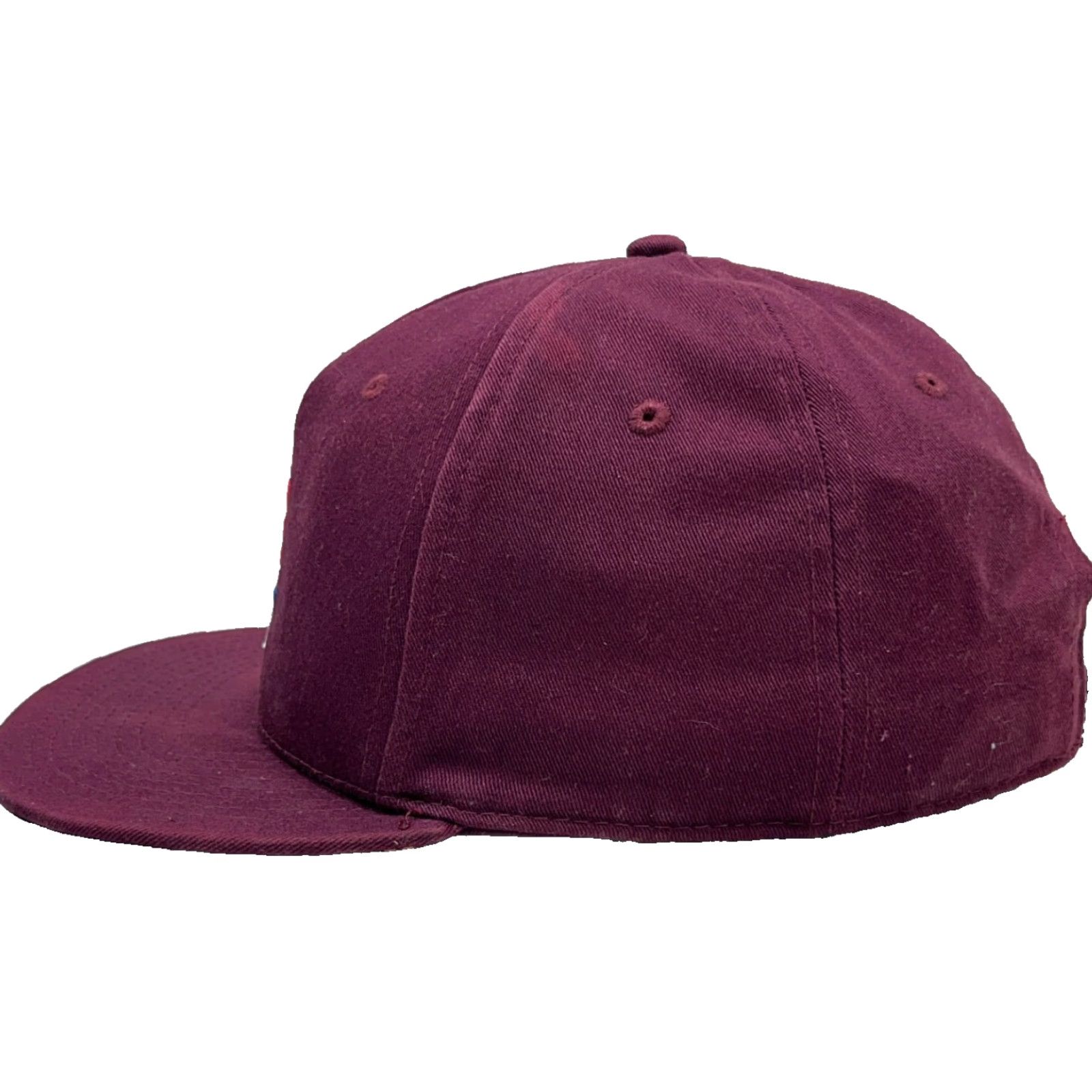Vans VANS Hat Cap Snapback Maroon Red Skateboard Surf Spell Out Retro Flat Bill Men One Size Red Retro Snapback Hat Size ONE SIZE - 4 Thumbnail