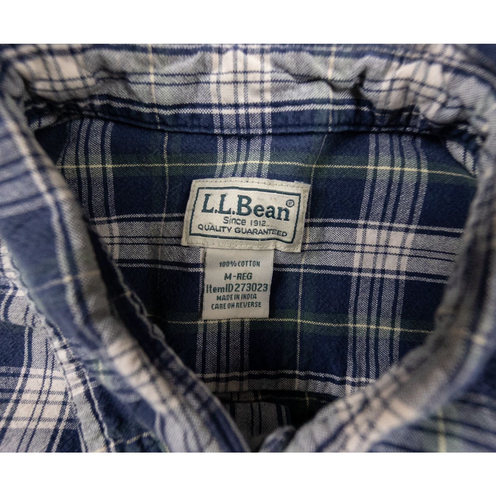 Vintage L.L. Bean Mens Shirt Long Sleeve Button-Up Heavy Cotton Plaid Blue Adult Medium Size M Regular Fit Size US M / EU 48-50 / 2 - 4 Thumbnail