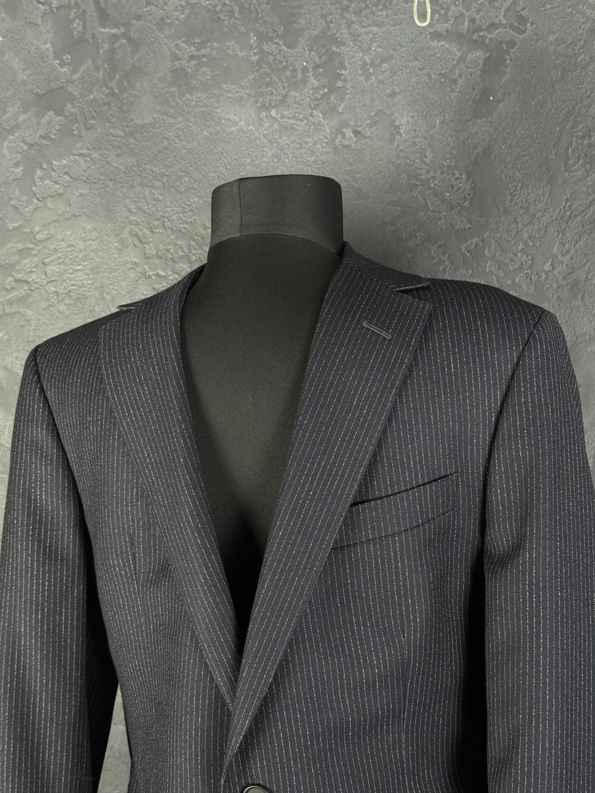 Z Zegna Ermenegildo Z Zegna Navy Striped Wool 2Btn Suit R Drop Deco Size 50R - 6 Thumbnail