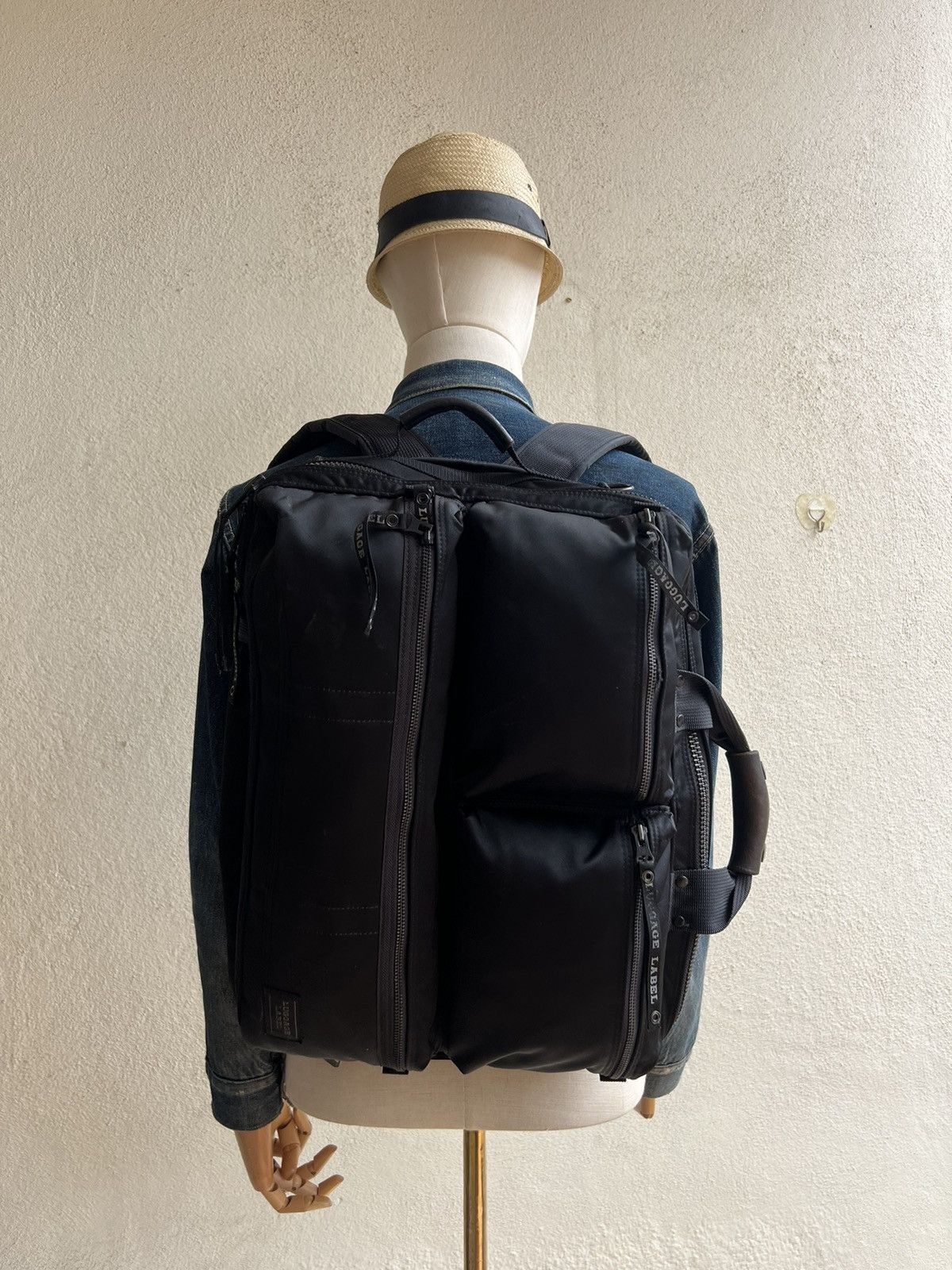Porter Vintage Luggage Label Yoshida Distress 3 Way Backpack Size ONE SIZE - 3 Thumbnail