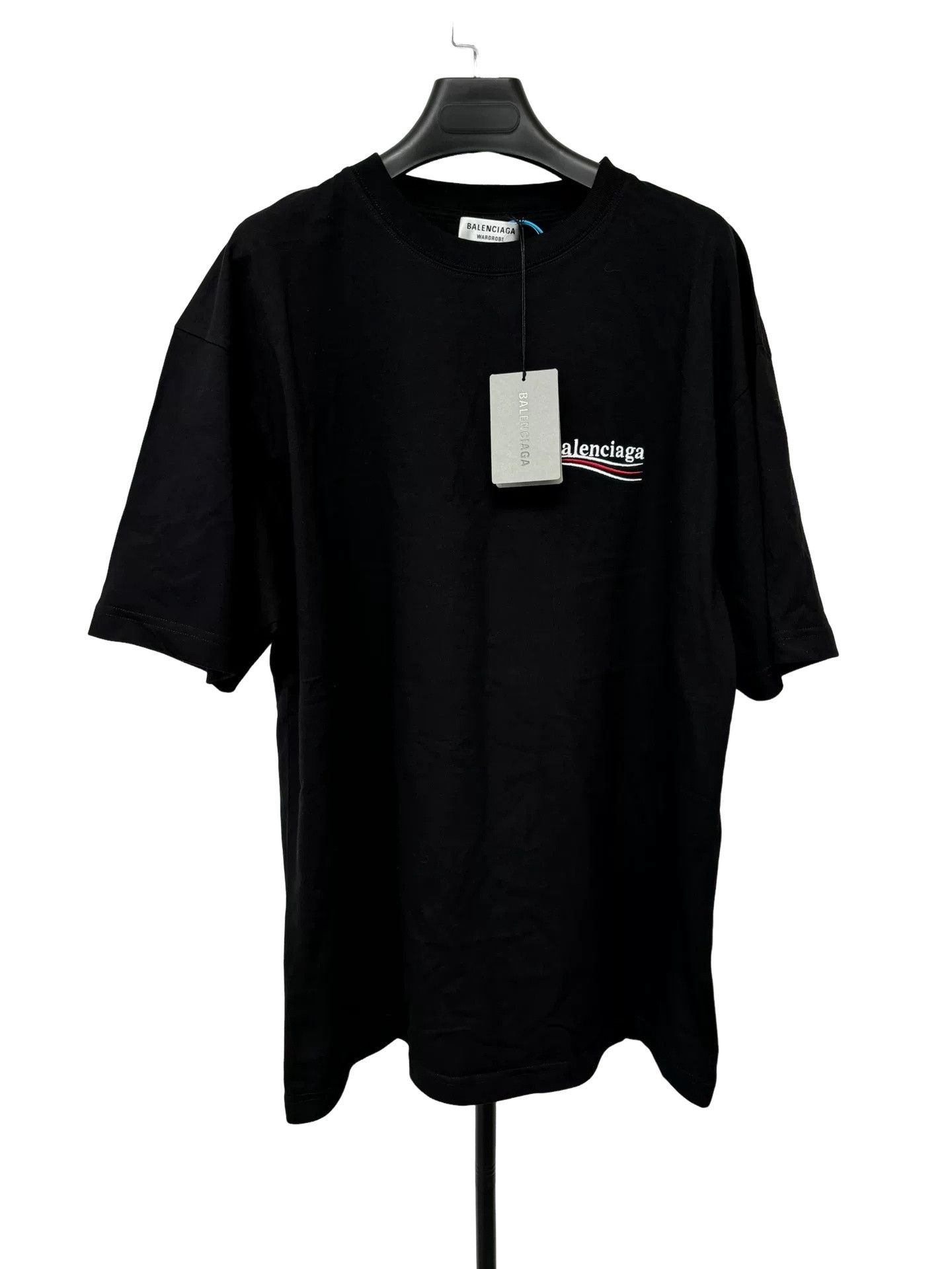 Balenciaga BALENCIAGA 21AW Barcode Logo Oversized Tee Black Size M 