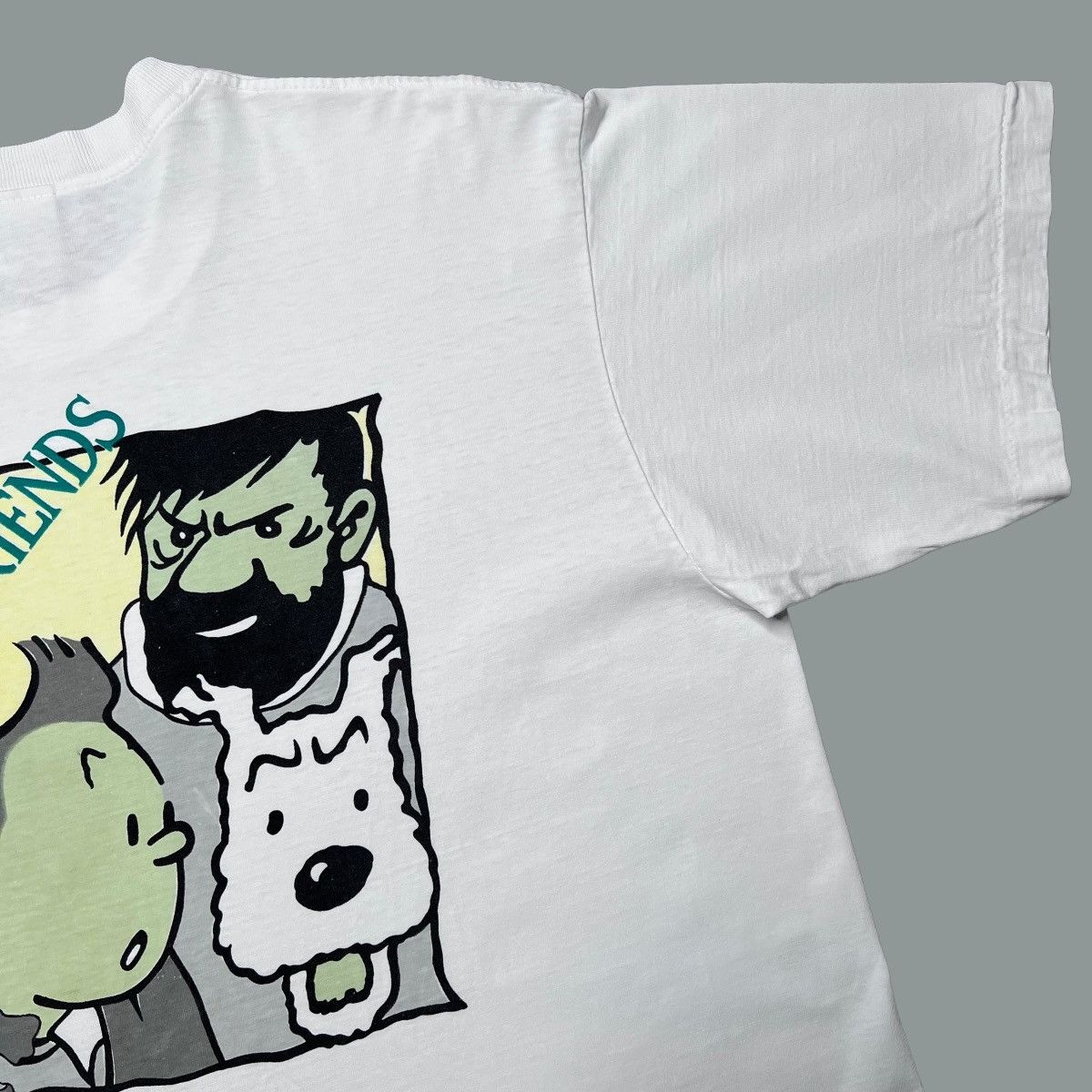 Vintage Vintage 1990s The Adventures Of Tin Tin & Friends Comic Tee Size US XL / EU 56 / 4 - 12 Thumbnail