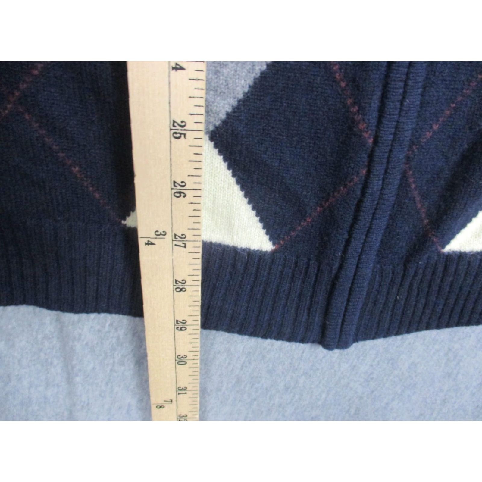 Brooks Brothers VINTAGE Brooks Brothers Sweater Mens XL Navy Argyle Full Zip Scottish Lambswool Pullover Size US XL / EU 56 / 4 - 6 Thumbnail