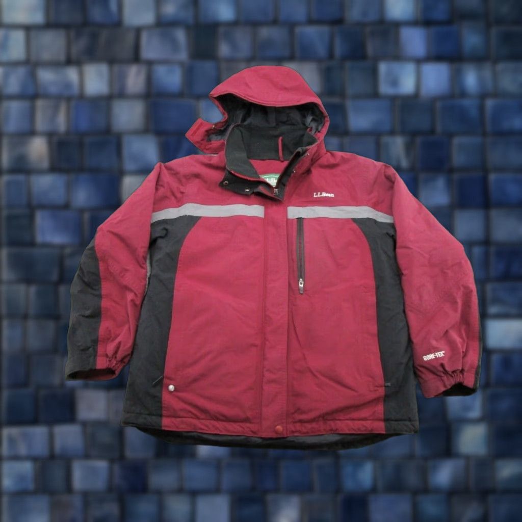 Vintage VINTAGE L.L. Bean Women's Gore Tex Hooded Full Zip Jacket Outdoor Ski Size Large Red Jacket Womens Size L / US 10 / IT 46 - 1 Thumbnail