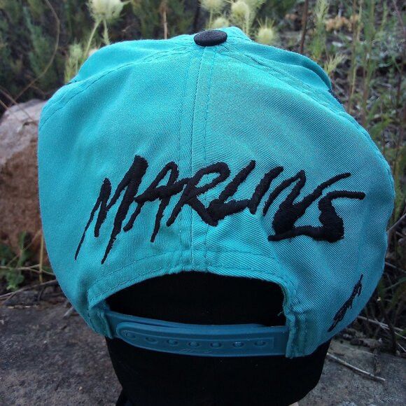 MLB × Vintage Vintage 90s Florida Marlins Two Tone Snap Back Hat Size ONE SIZE - 3 Thumbnail