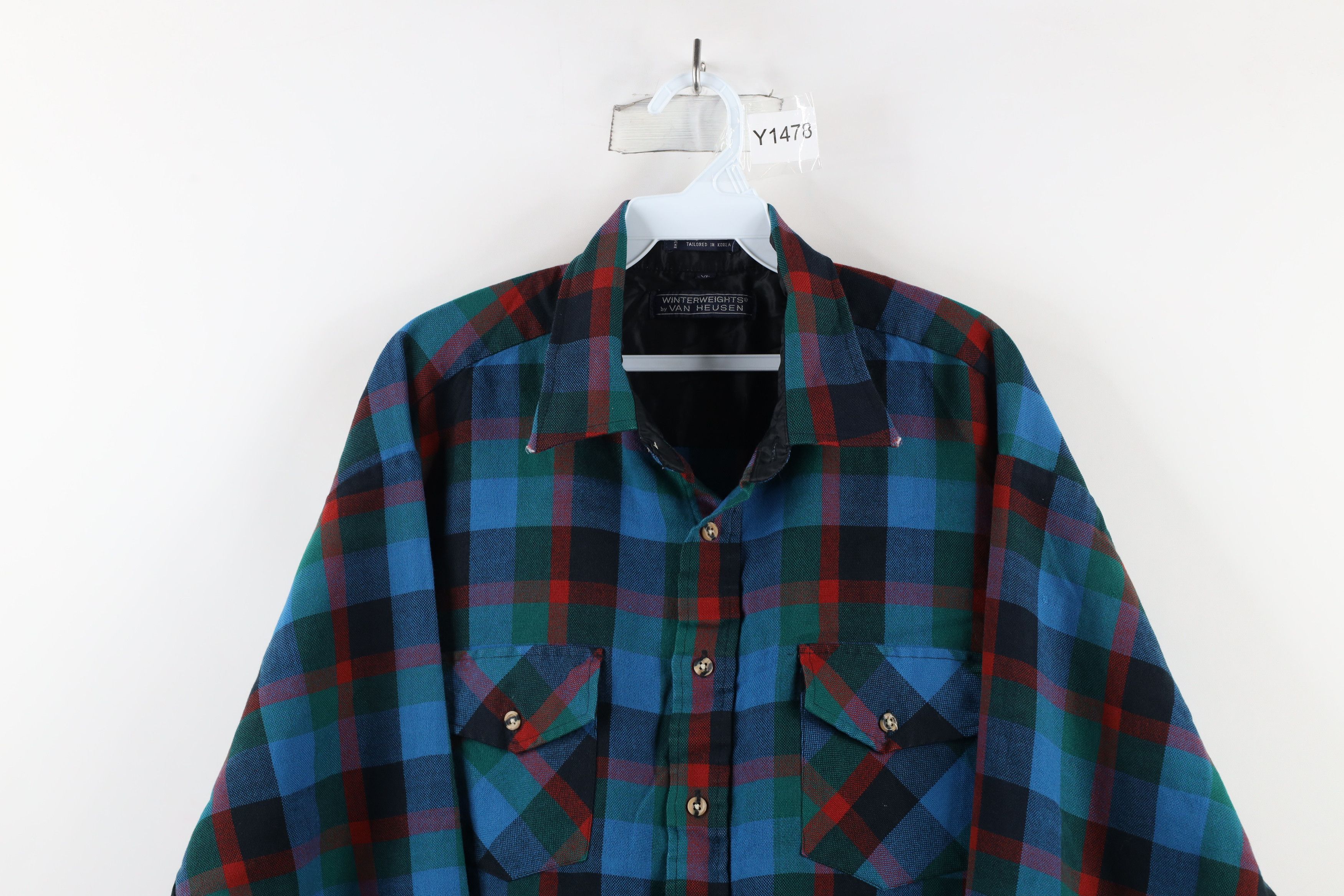 Vintage Vintage 90s Streetwear Collared Button Shirt Rainbow Plaid Size US XL / EU 56 / 4 - 2 Thumbnail