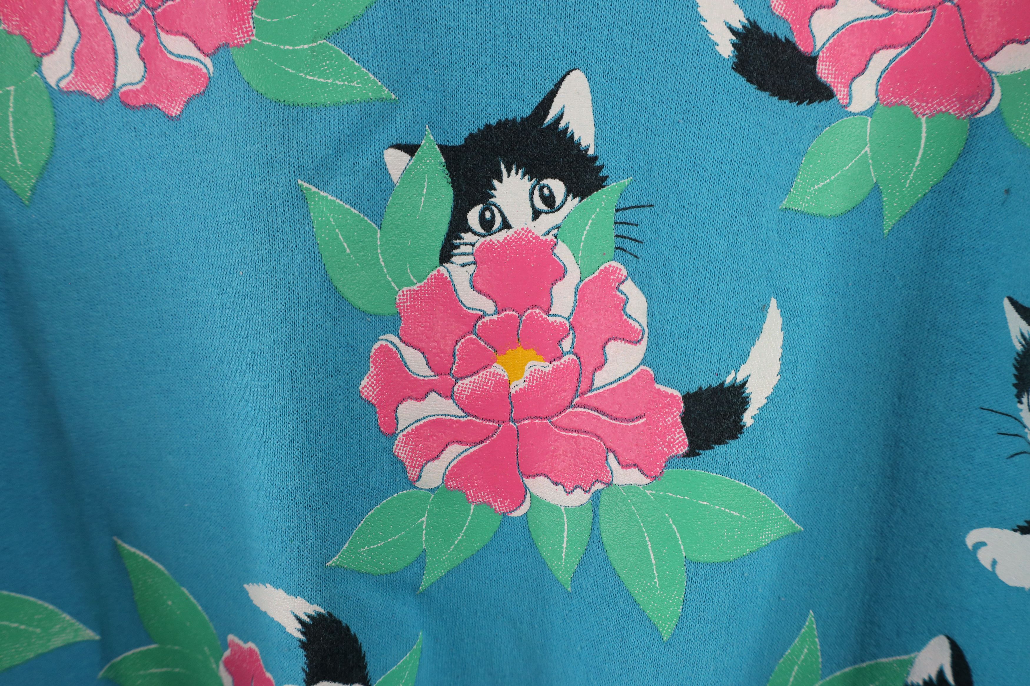 Vintage Vintage 90s Streetwear Cat Kitten All Over Print Sweatshirt Size XL / US 12-14 / IT 48-50 - 10 Thumbnail