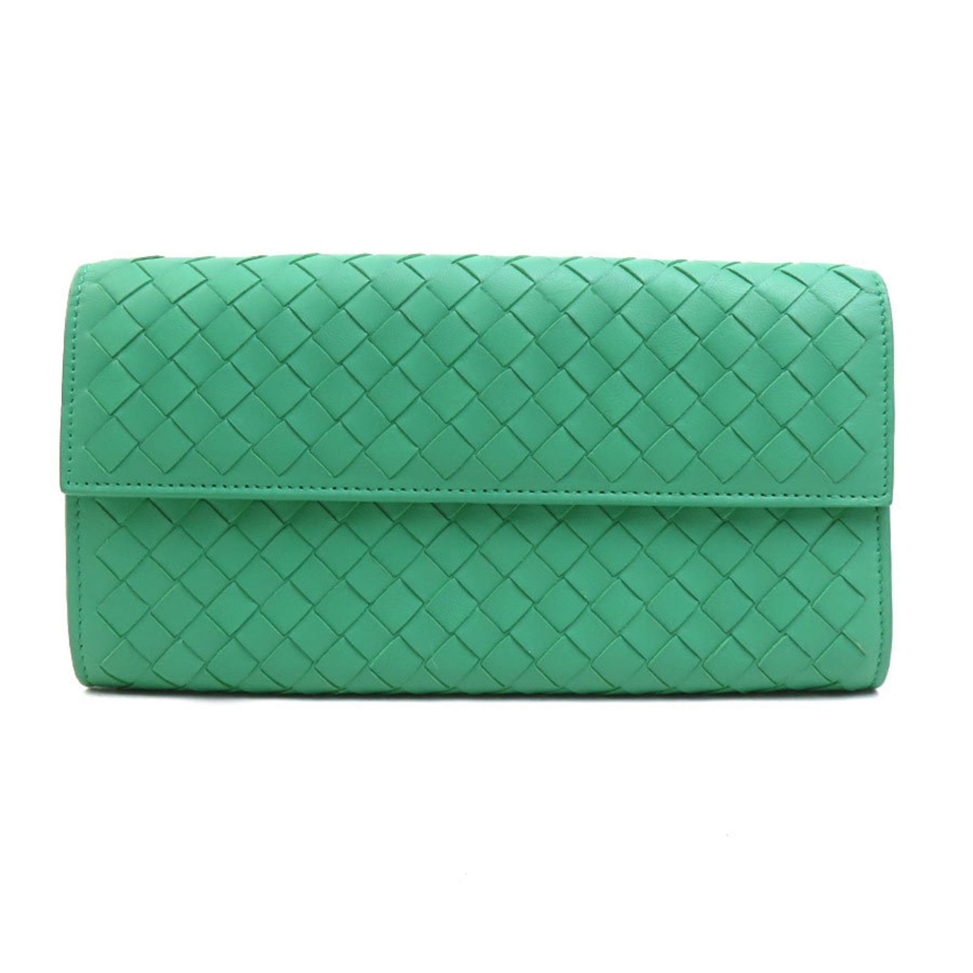Bottega Veneta Bottega Veneta long wallet in intrecciato leather, green, unisex, h31778g Size ONE SIZE - 1 Thumbnail