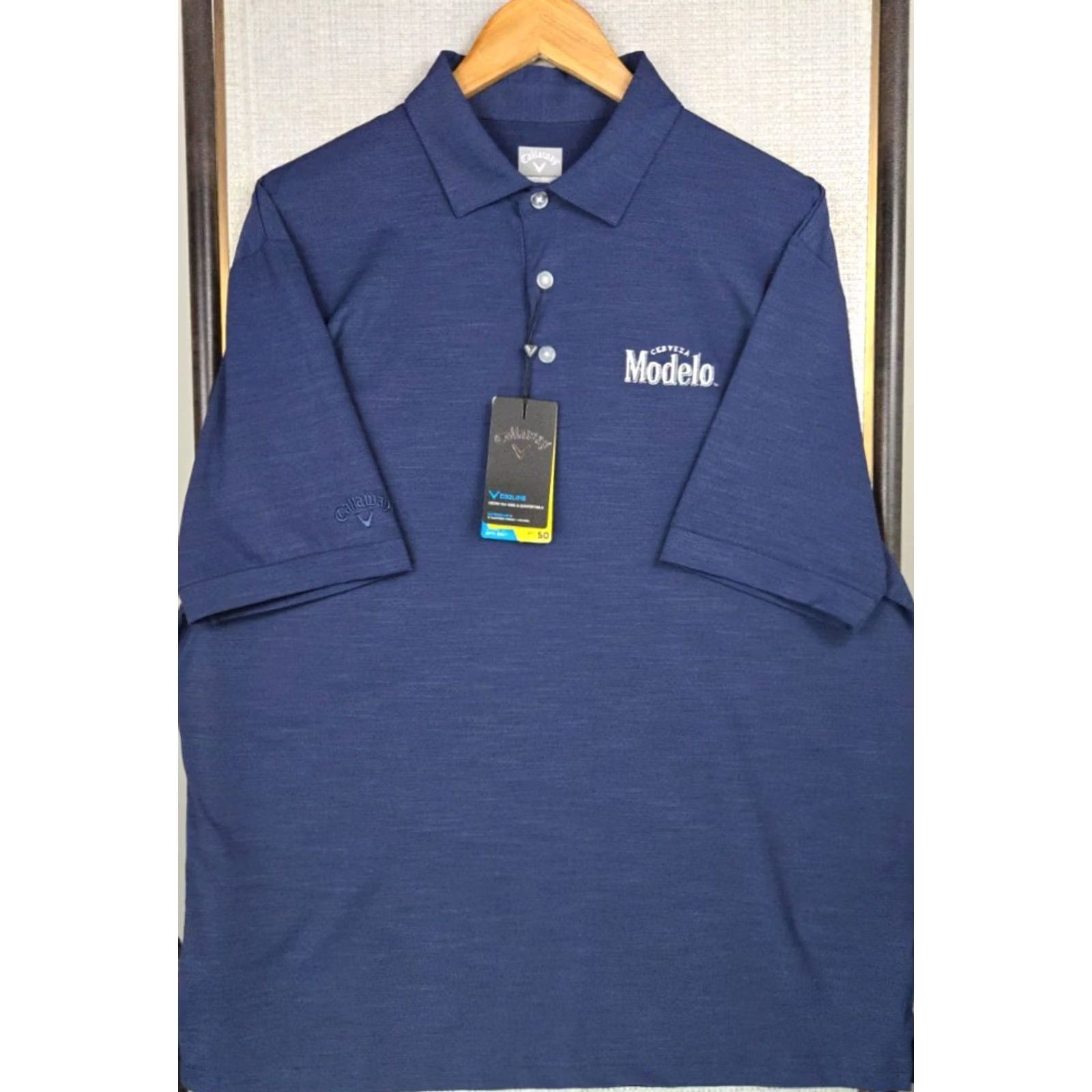 Callaway Callaway x Modelo Cerveza Blue Space Dye Polo Shirt Large - Mens Size US L / EU 52-54 / 3 - 3 Thumbnail