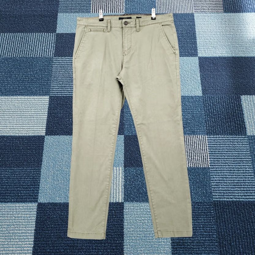 Lucky Brand Lucky Brand 110 Pants Mens 34x31 Green Skinny Chino Flat Front Stretch Trousers Size US 34 / EU 50 - 1 Thumbnail