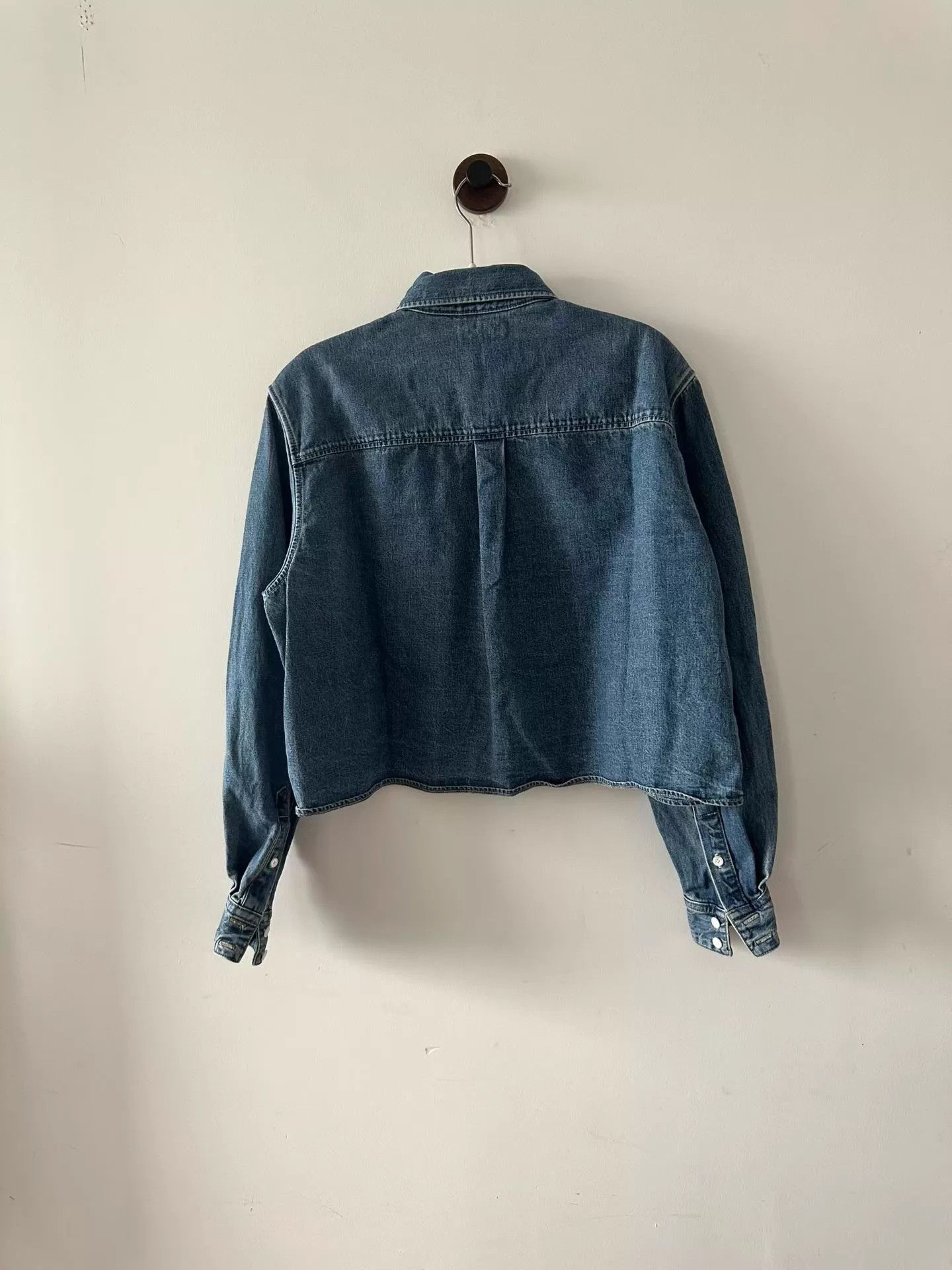 Celine Celine Triomphe Denim Short Shirt M New w/Tags Size M / US 6-8 / IT 42-44 - 2 Thumbnail