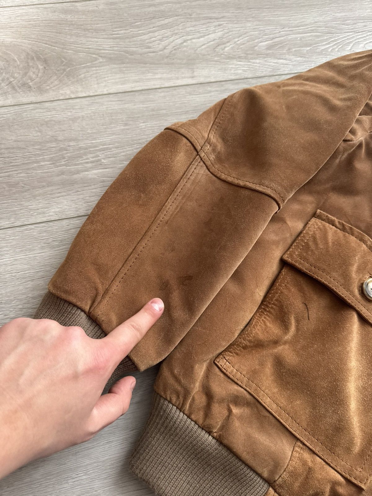 Vintage Vintage Suede Leather Jacket Boxy Fit ALD style avant garde Size US S / EU 44-46 / 1 - 8 Thumbnail