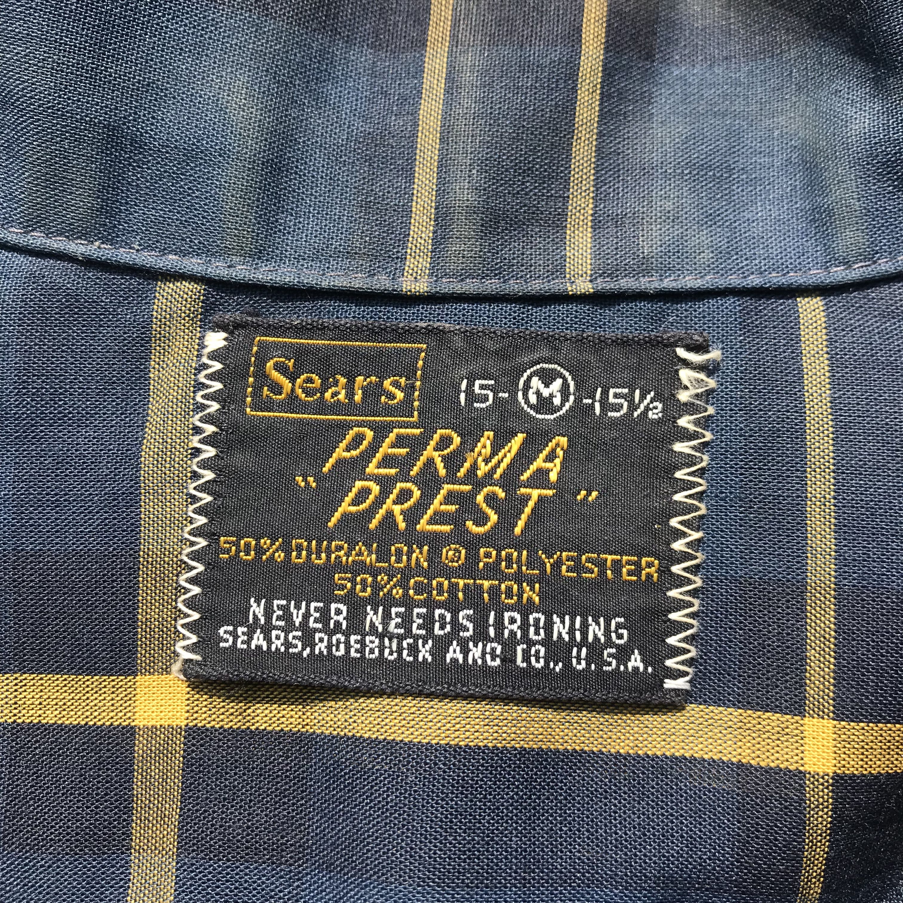 Sears × Vintage Vintage Sears Usa Perma-Prest Windowpane Shirt never need Size US M / EU 48-50 / 2 - 14 Thumbnail