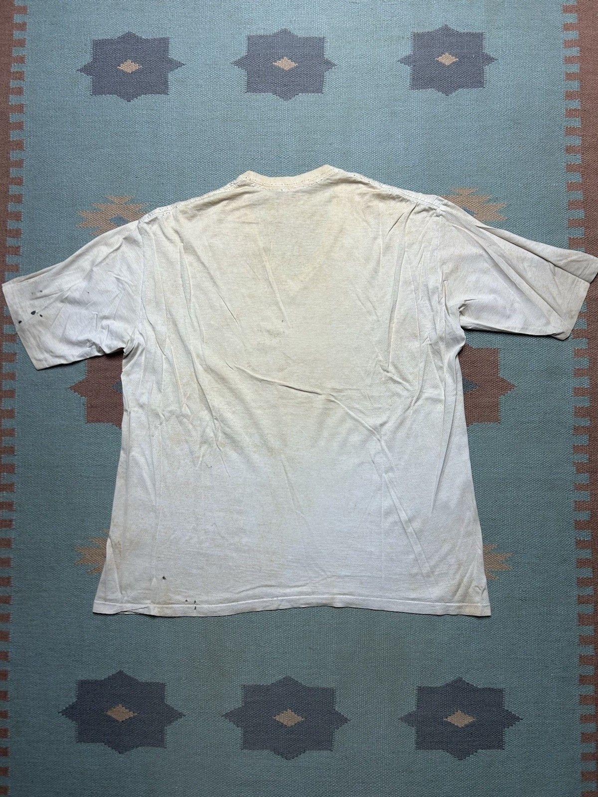 Vintage Vtg 80s blank white t shirt v neck worn soft cotton adult XL Size US XL / EU 56 / 4 - 8 Thumbnail