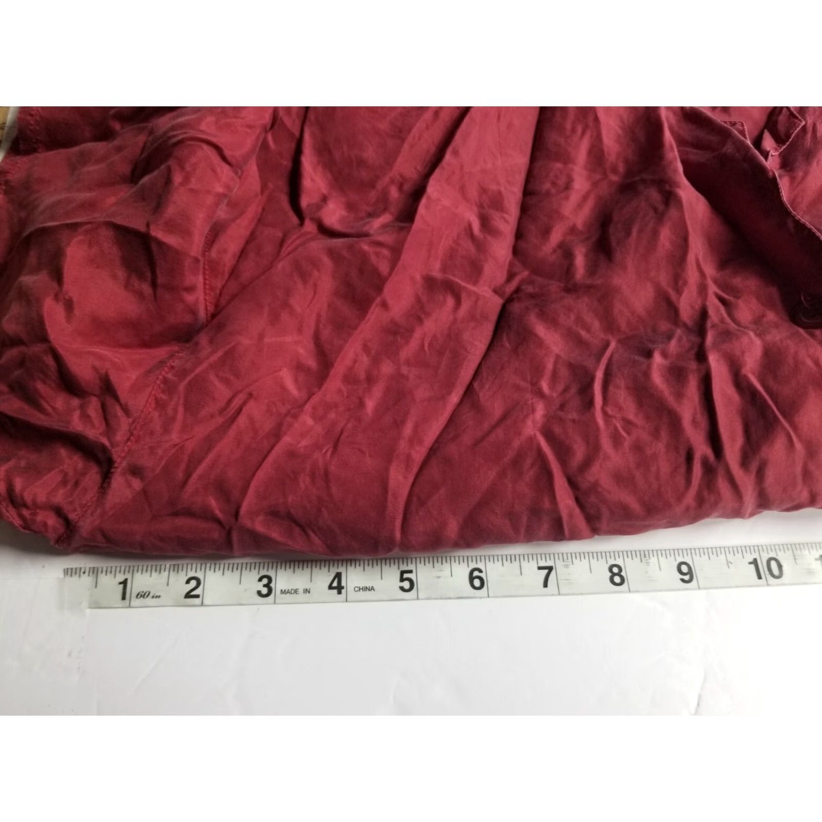 Vintage VTG Bamboo Shirt M Burgundy 100% Silk Oversized Top 1990s Casual *Not adding new info* Size M / US 6-8 / IT 42-44 - 3 Thumbnail